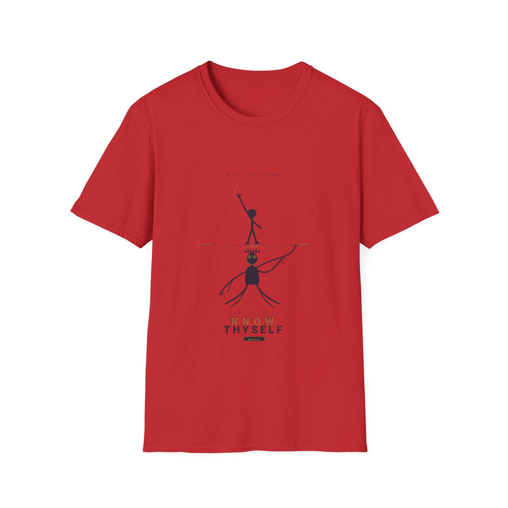 T‑Shirt — Minimalist 'Know Thyself' Stick Figure Motivational Tee
