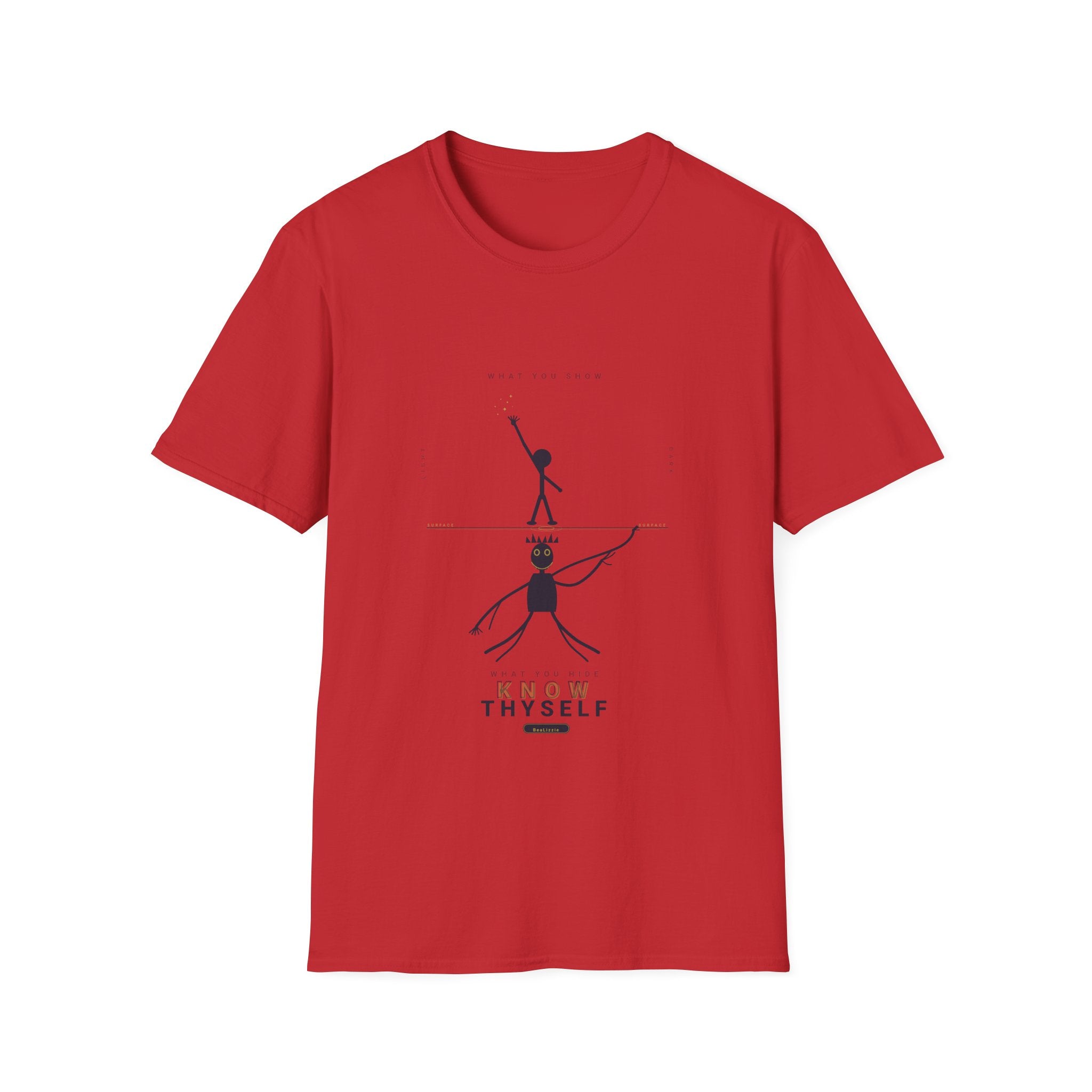 T‑Shirt — Minimalist 'Know Thyself' Stick Figure Motivational Tee