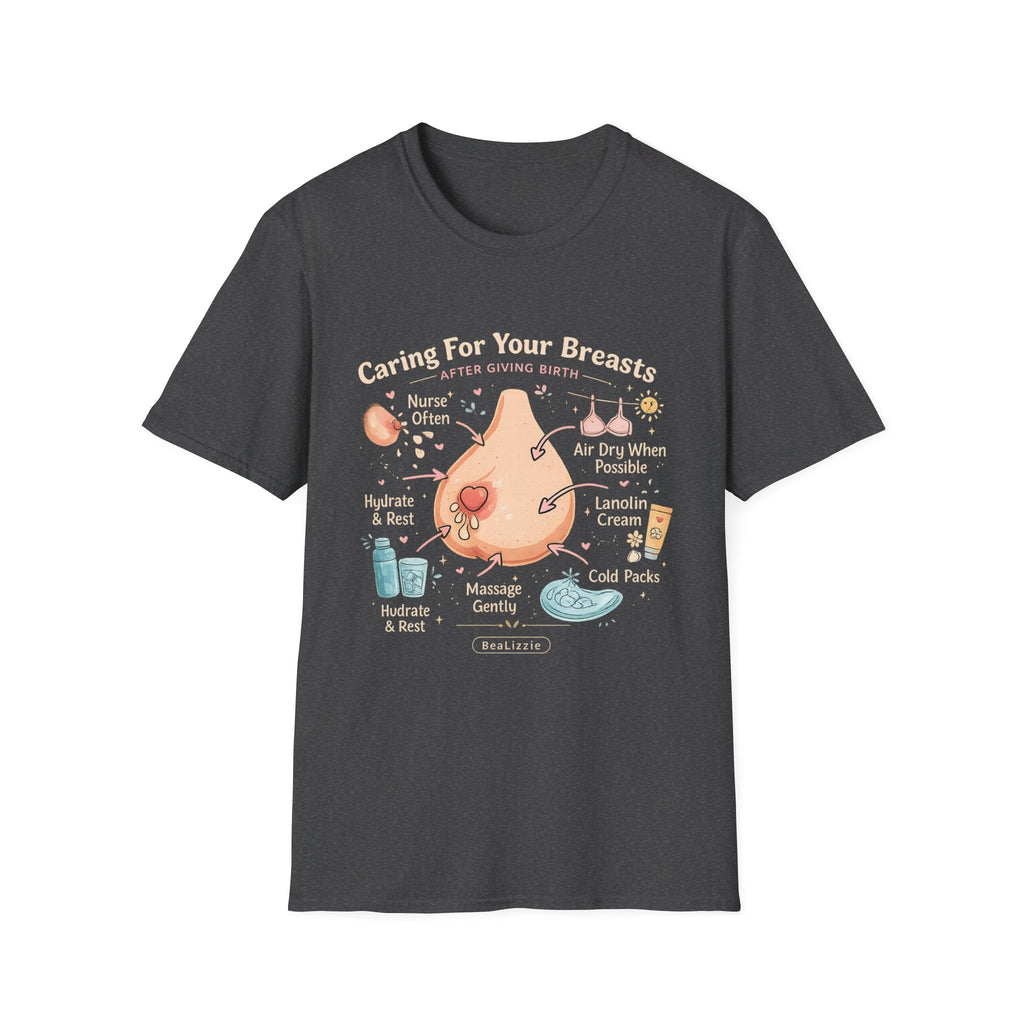 Breastfeeding Care T-Shirt — Caring For Your Breasts Nursing Guide Tee