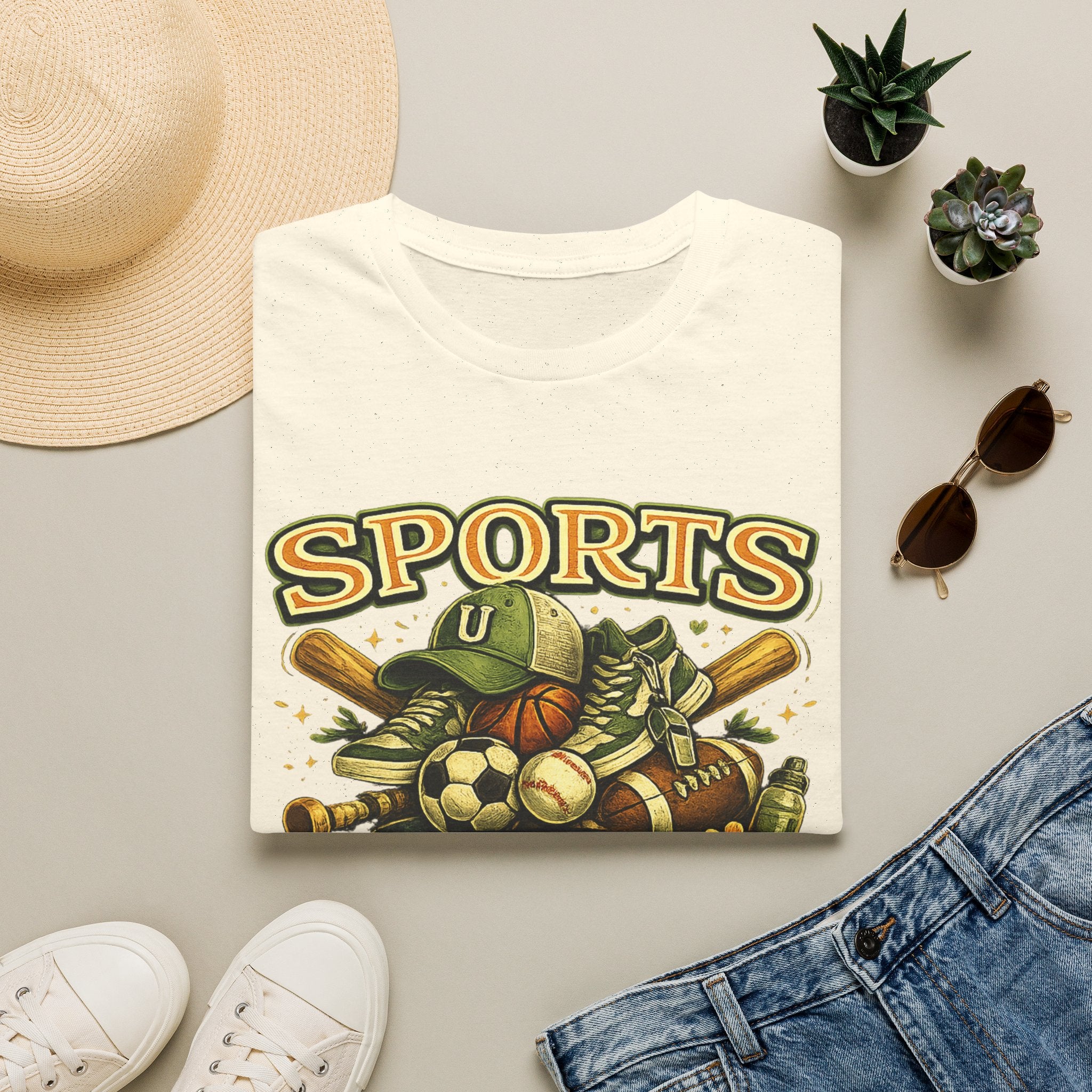 Sports Uncle T-Shirt — Vintage Multi-Sport Design (Baseball, Football, Soccer, Basketball)