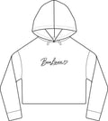 Cropped Hoodie  "BeaLizzie"  Logo Raw-Edge Sueded Crop Hoodie