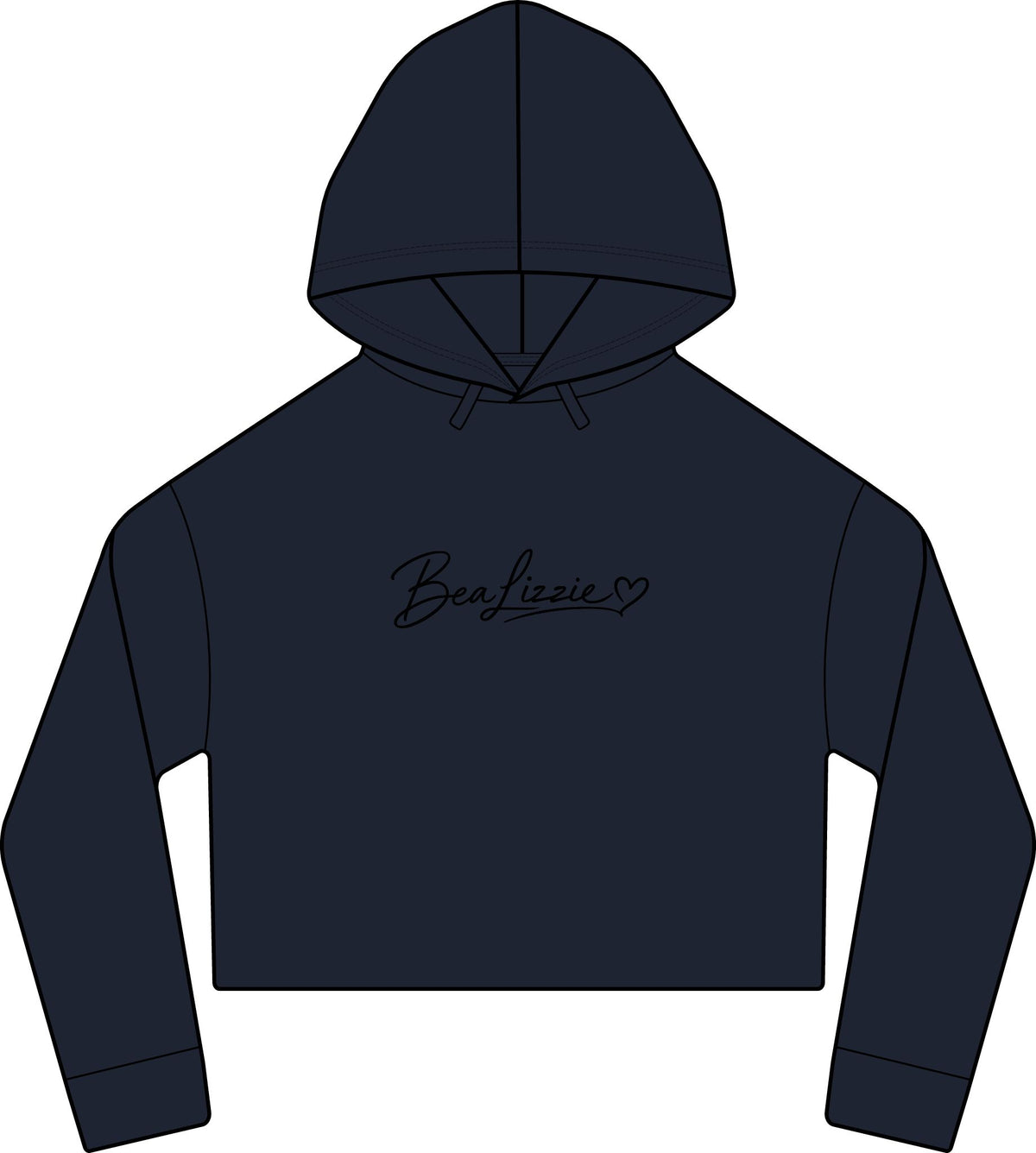 Cropped Hoodie  "BeaLizzie"  Logo Raw-Edge Sueded Crop Hoodie