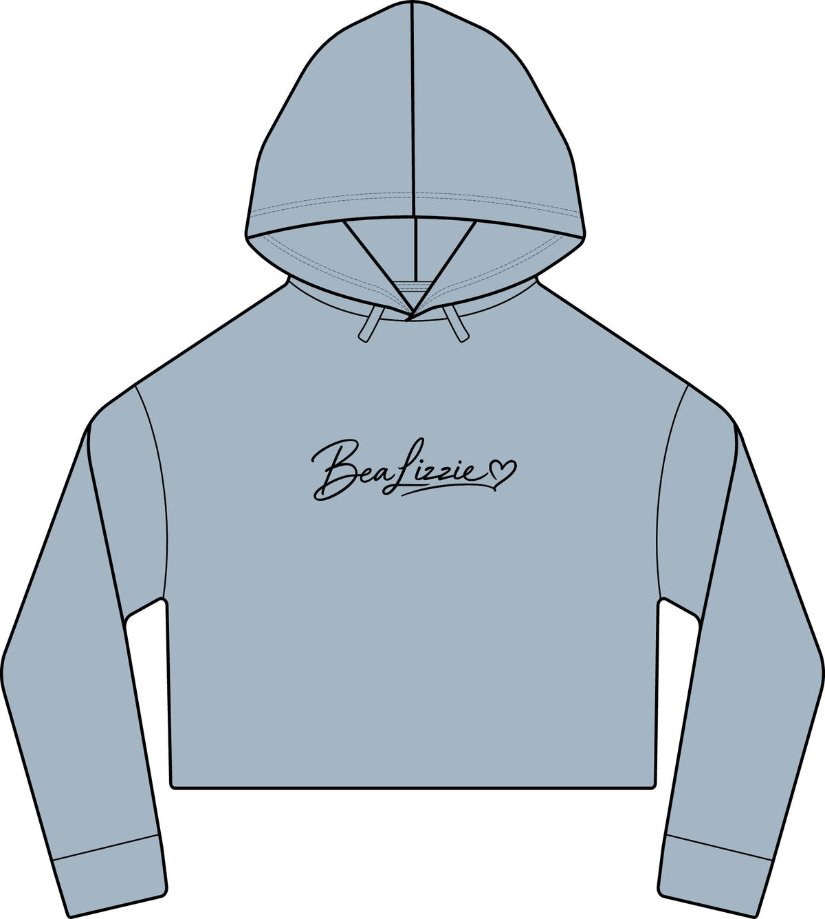 Cropped Hoodie  "BeaLizzie"  Logo Raw-Edge Sueded Crop Hoodie