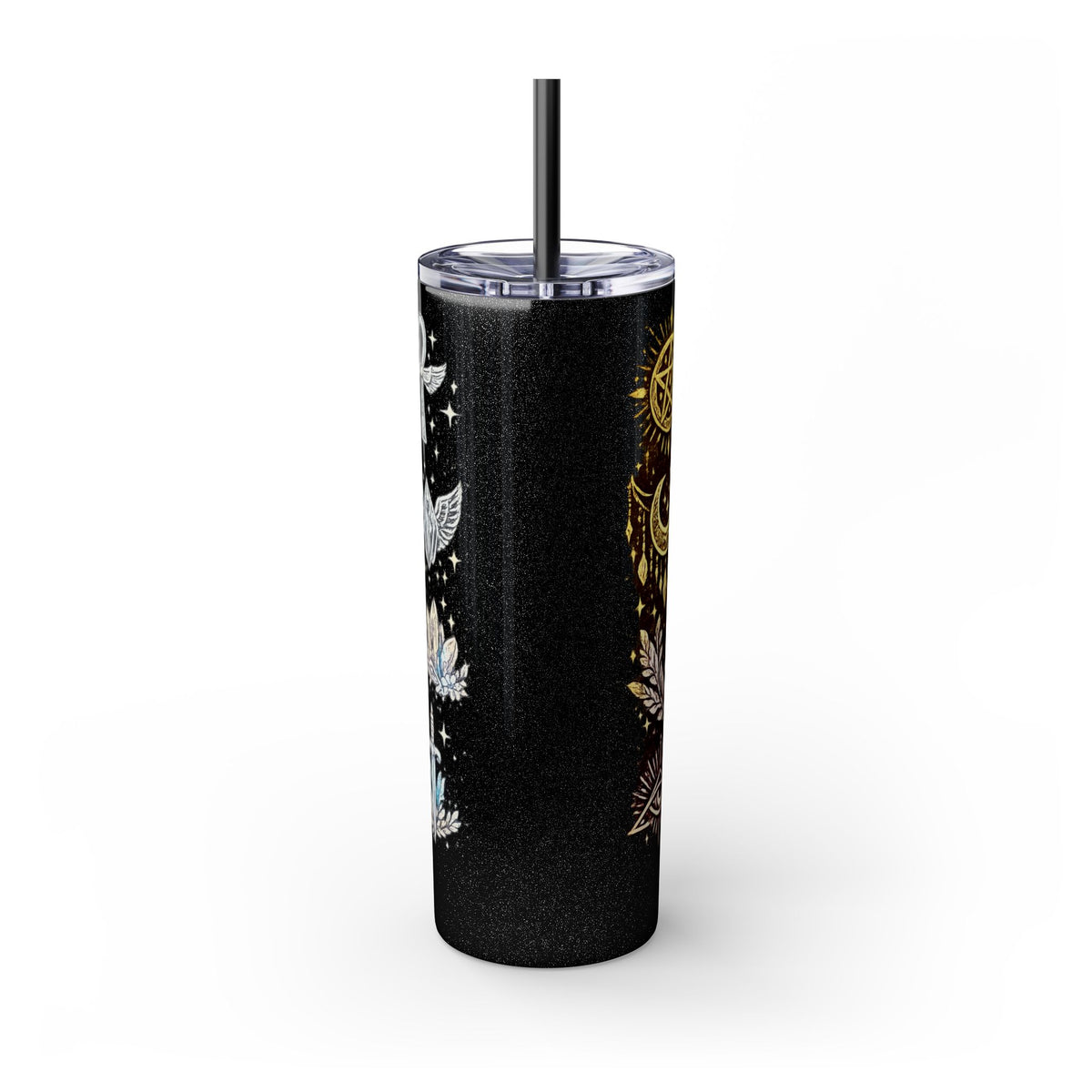 20oz Skinny Tumbler — Gold Mystic Hamsa & Celestial Eye Tumbler with Straw