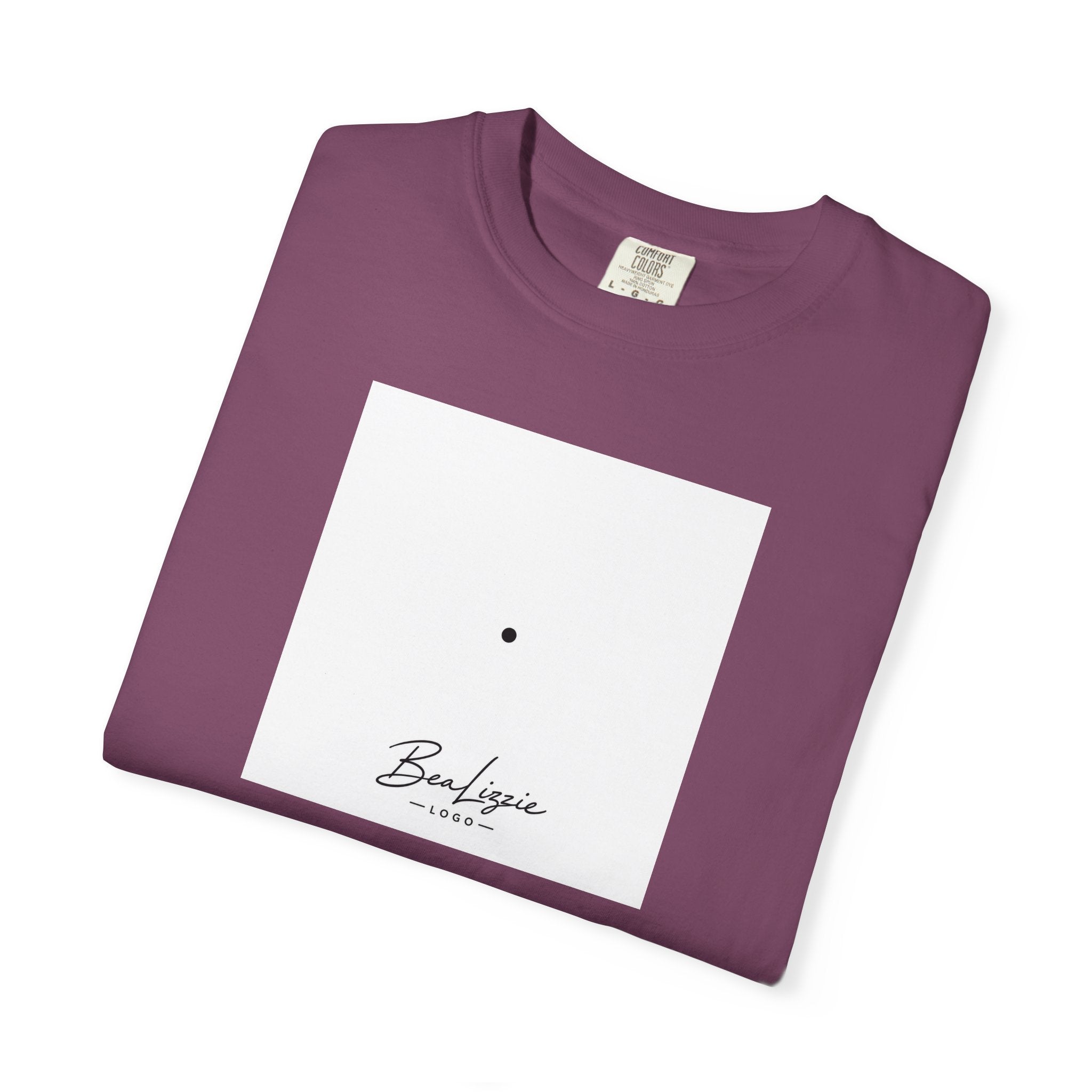 Minimalist "Breathe" Script T-Shirt — Small Center Dot Design