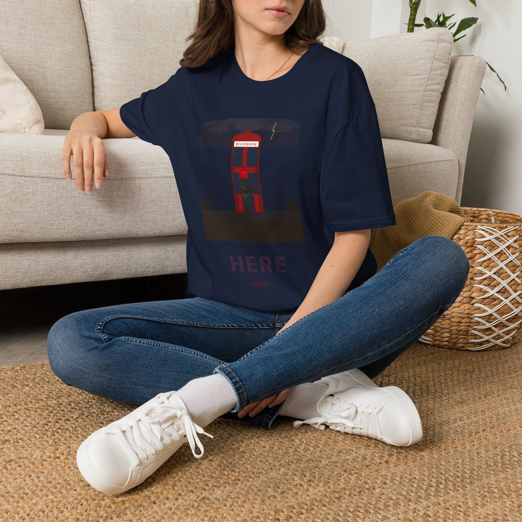 Vintage British Phone Booth T-Shirt — 'Telephone' Graphic Tee