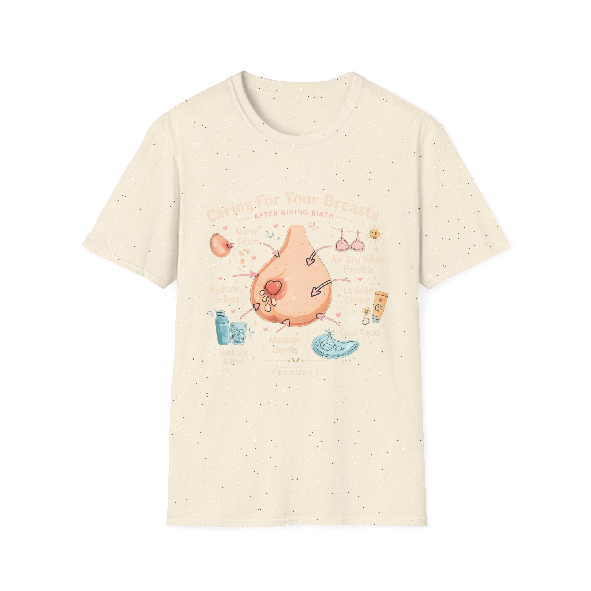 Breastfeeding Care T-Shirt — Caring For Your Breasts Nursing Guide Tee
