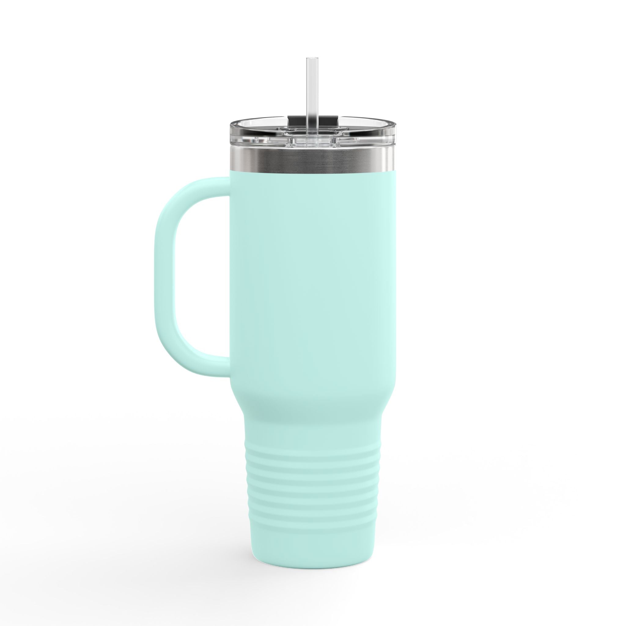 40oz Insulated Travel Mug — Steampunk Gear Floral Motorcycle Skull