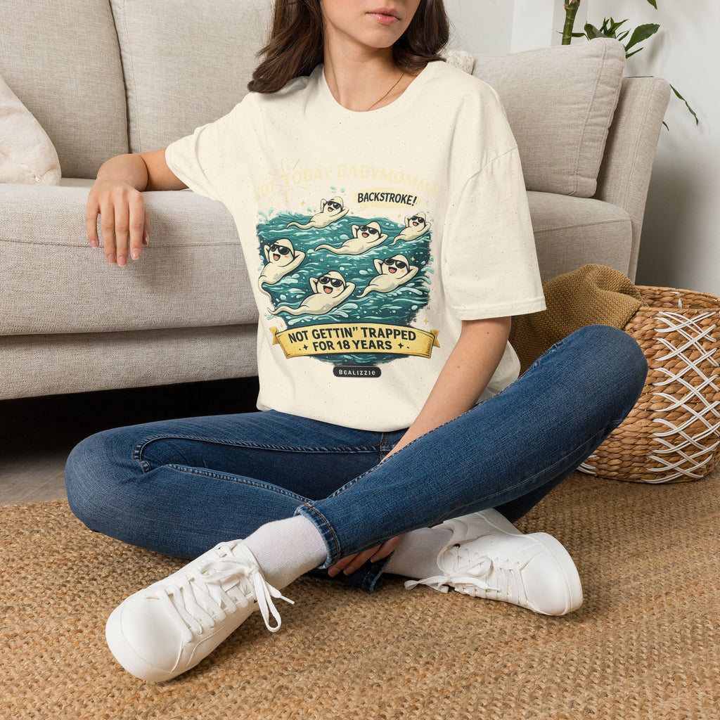 Backstroke Sloths T-Shirt — Cute Retro Swimming Sloth Design ("Backstroke! Not Today Harassment")