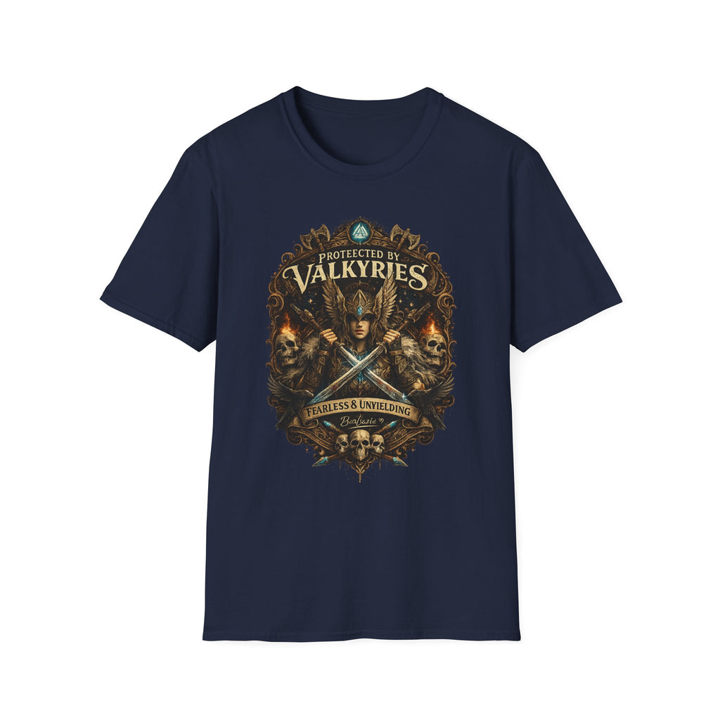 Valkyries T‑Shirt — "Protected by Valkyries" Norse Warrior Tee