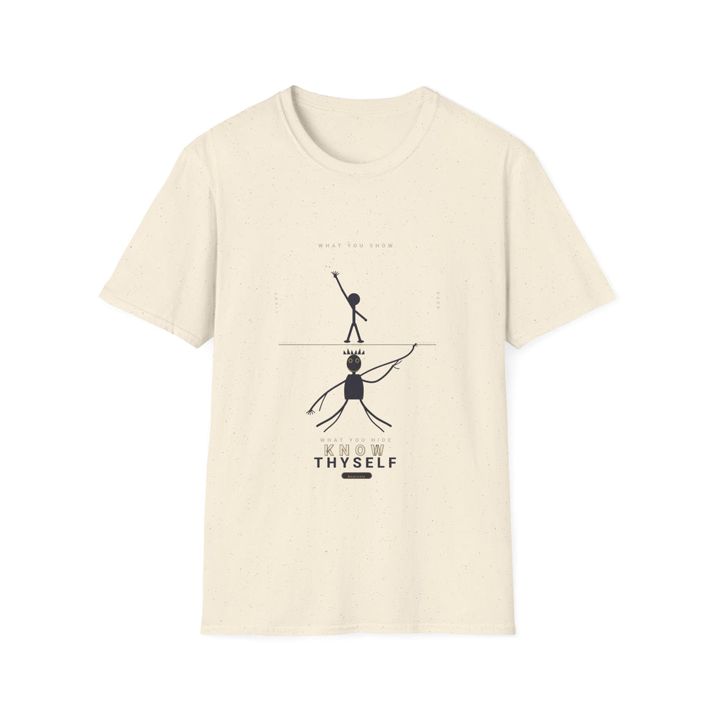 T‑Shirt — Minimalist 'Know Thyself' Stick Figure Motivational Tee