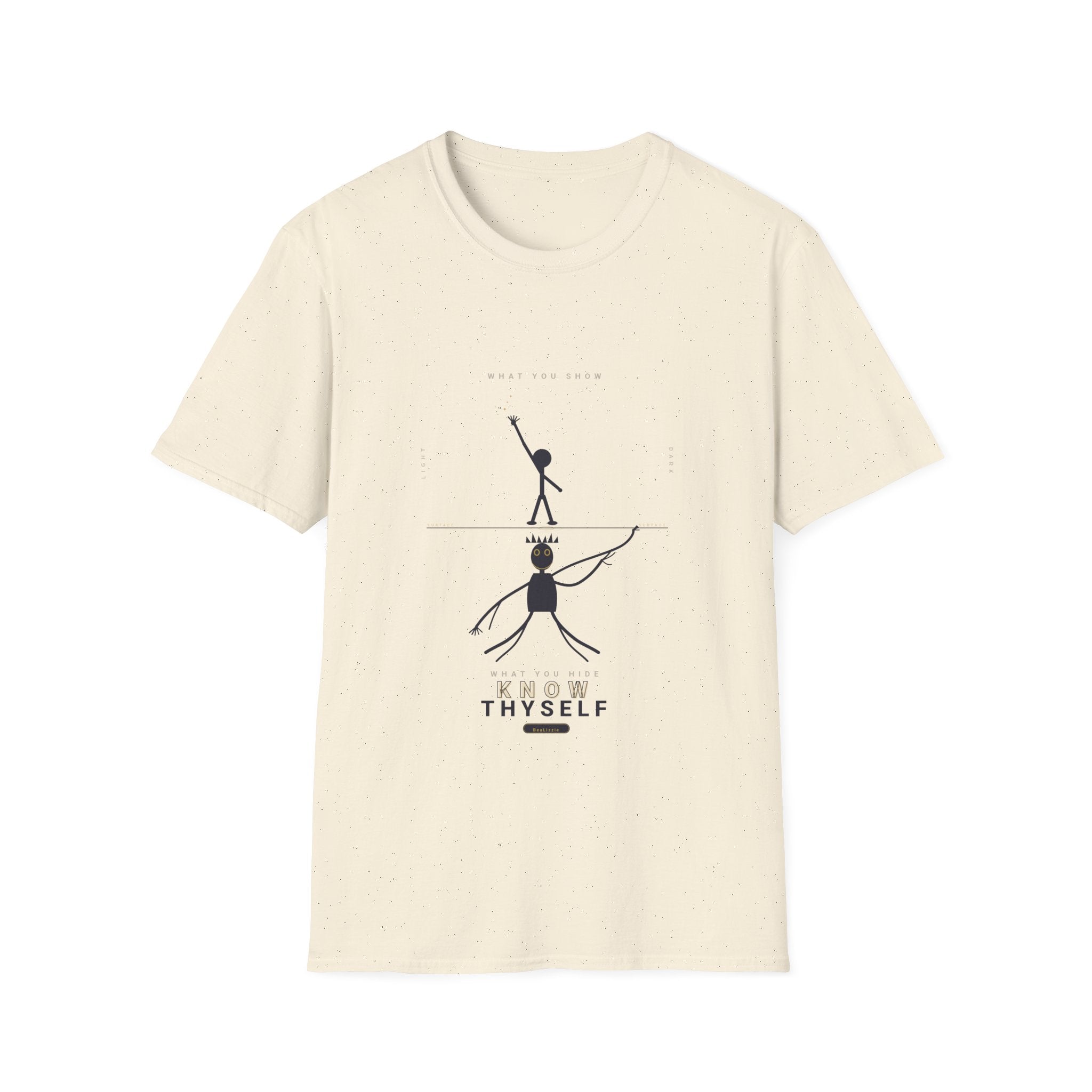 T‑Shirt — Minimalist 'Know Thyself' Stick Figure Motivational Tee