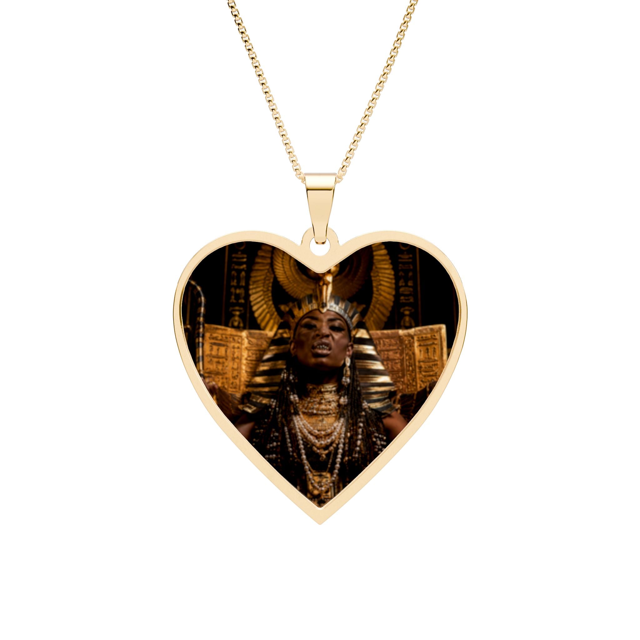 Heart Photo Pendant — Egyptian Pharaoh Memorial Necklace