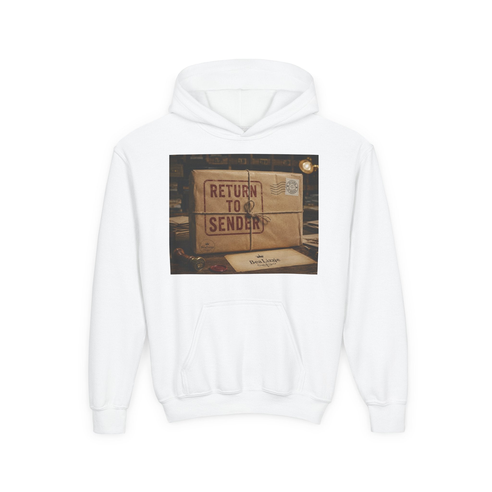 Youth Hoodie – 'Return to Sender' Vintage Mailbox Graphic