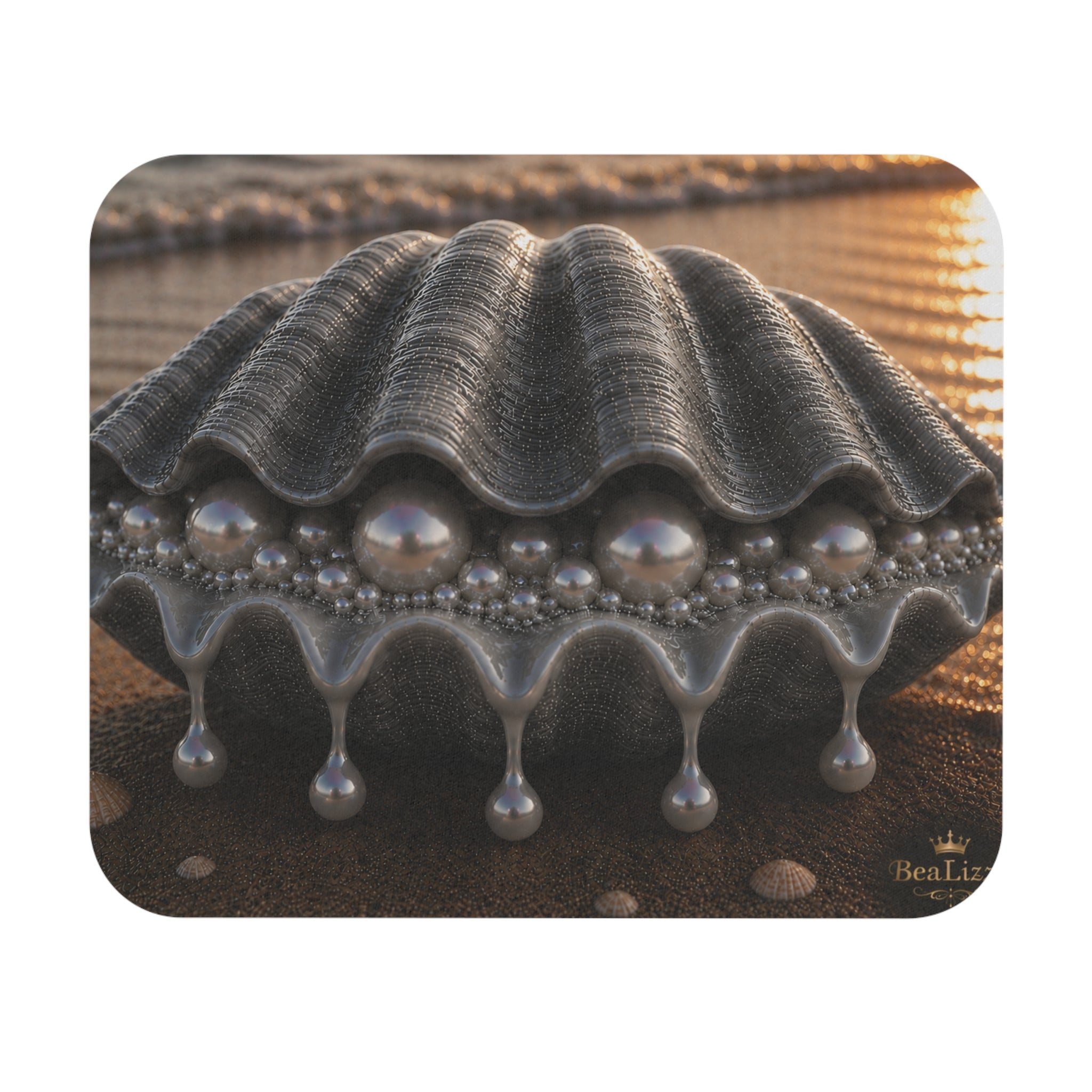 Pearl Shell Mouse Pad — Elegant Seaside Decorative Desk Mat