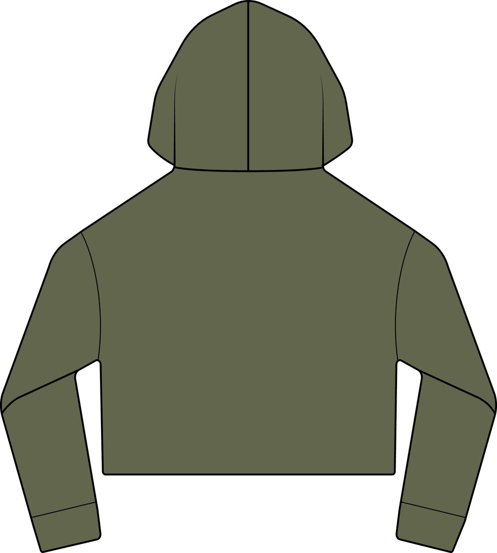 Cropped Hoodie  "BeaLizzie"  Logo Raw-Edge Sueded Crop Hoodie