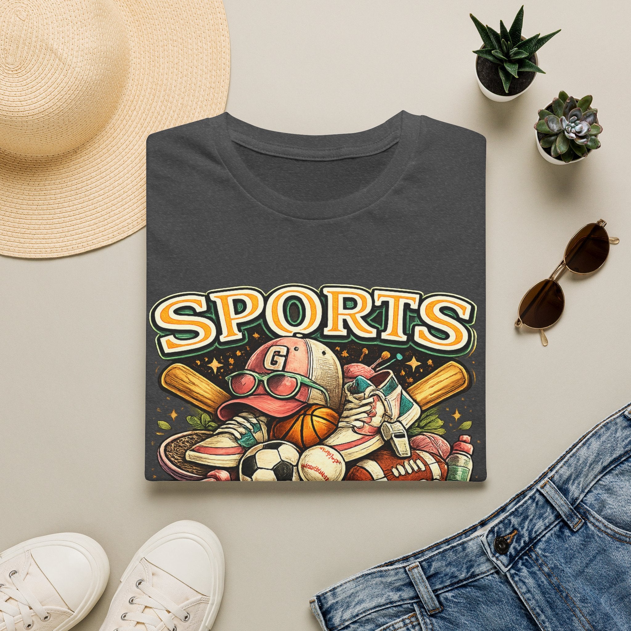 Sports Grandma T‑Shirt — Vintage Baseball & Multi‑Sport Mom Fan Tee
