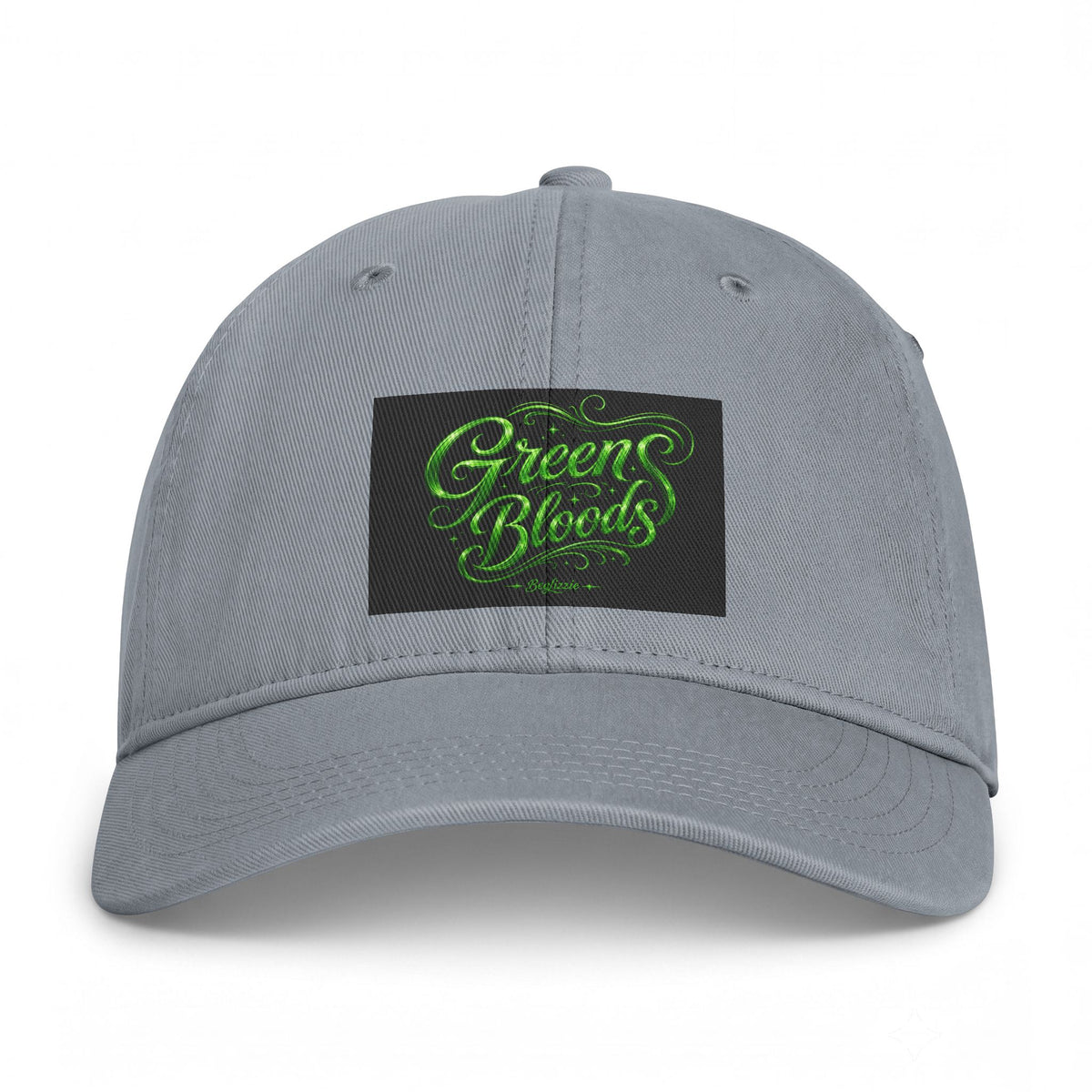 Green Bloods Script Cap — Washed Coastal Dad Hat