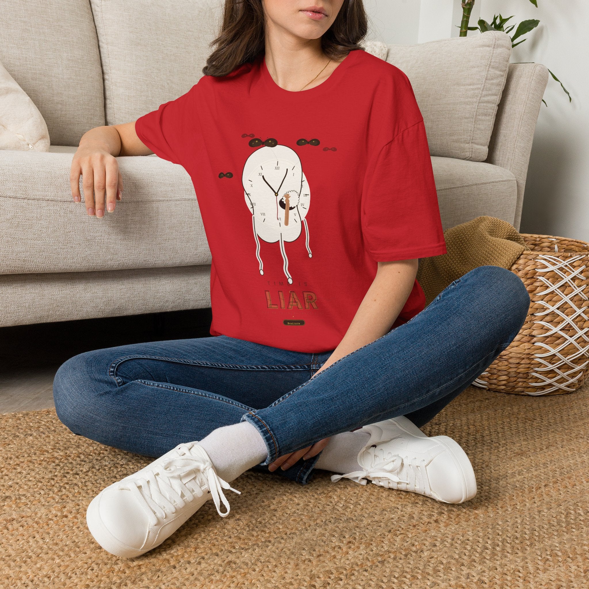 Liar Clock Graphic T‑Shirt — Quirky Surreal Illustration Tee