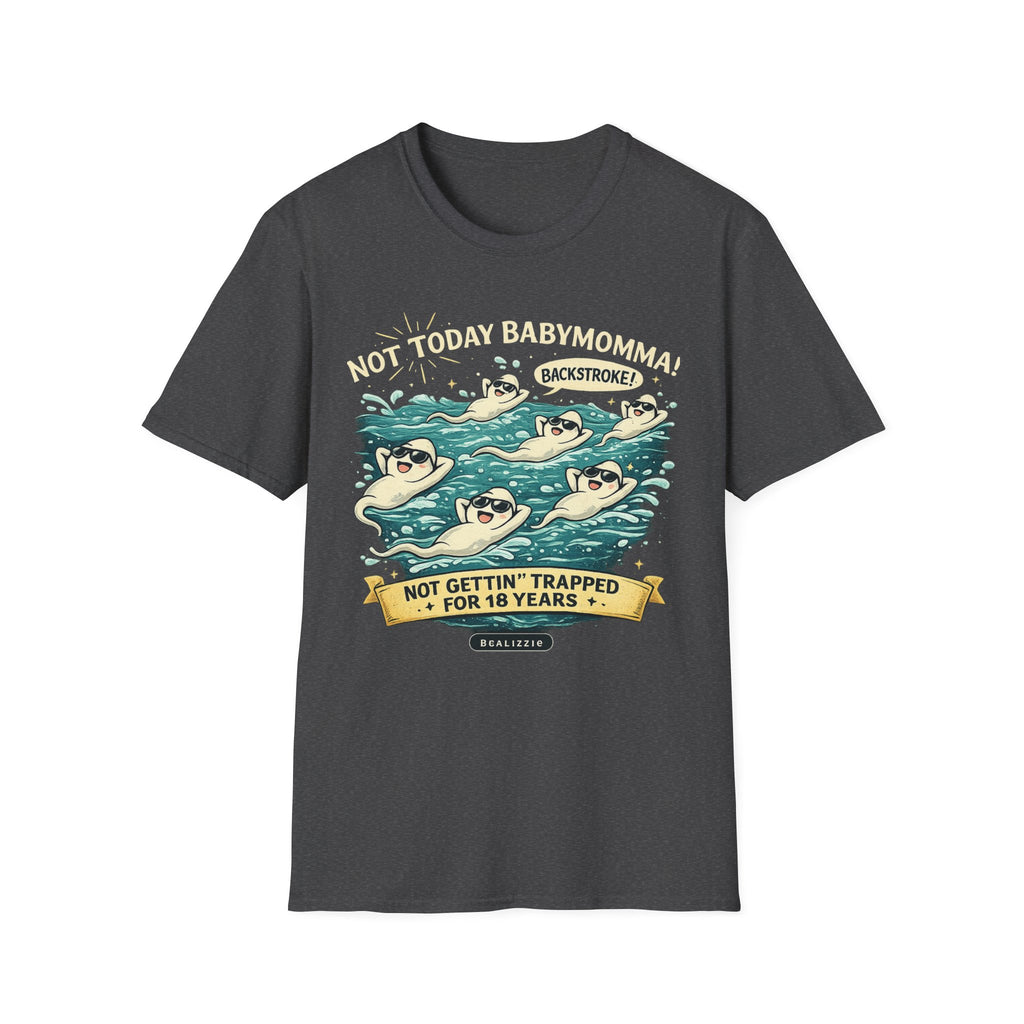 Backstroke Sloths T-Shirt — Cute Retro Swimming Sloth Design ("Backstroke! Not Today Harassment")