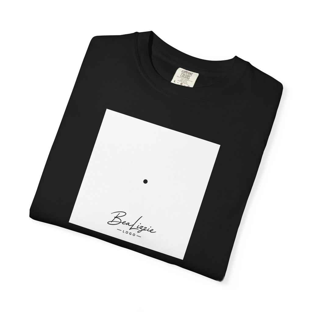 Minimalist "Breathe" Script T-Shirt — Small Center Dot Design