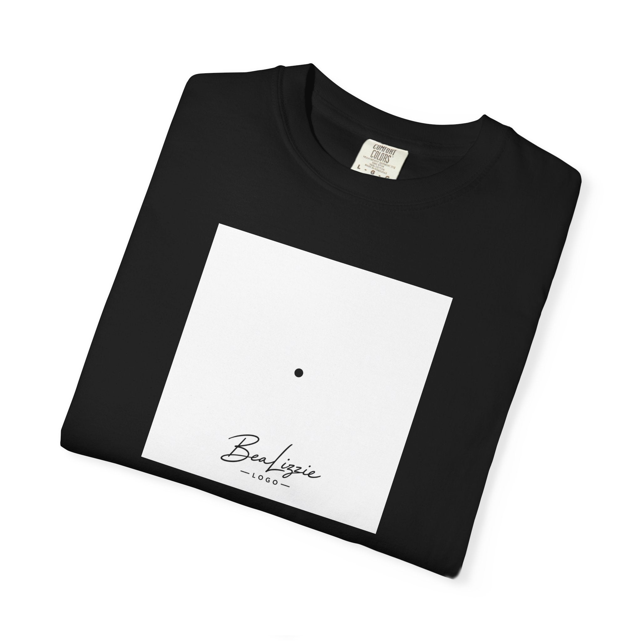 Minimalist "Breathe" Script T-Shirt — Small Center Dot Design
