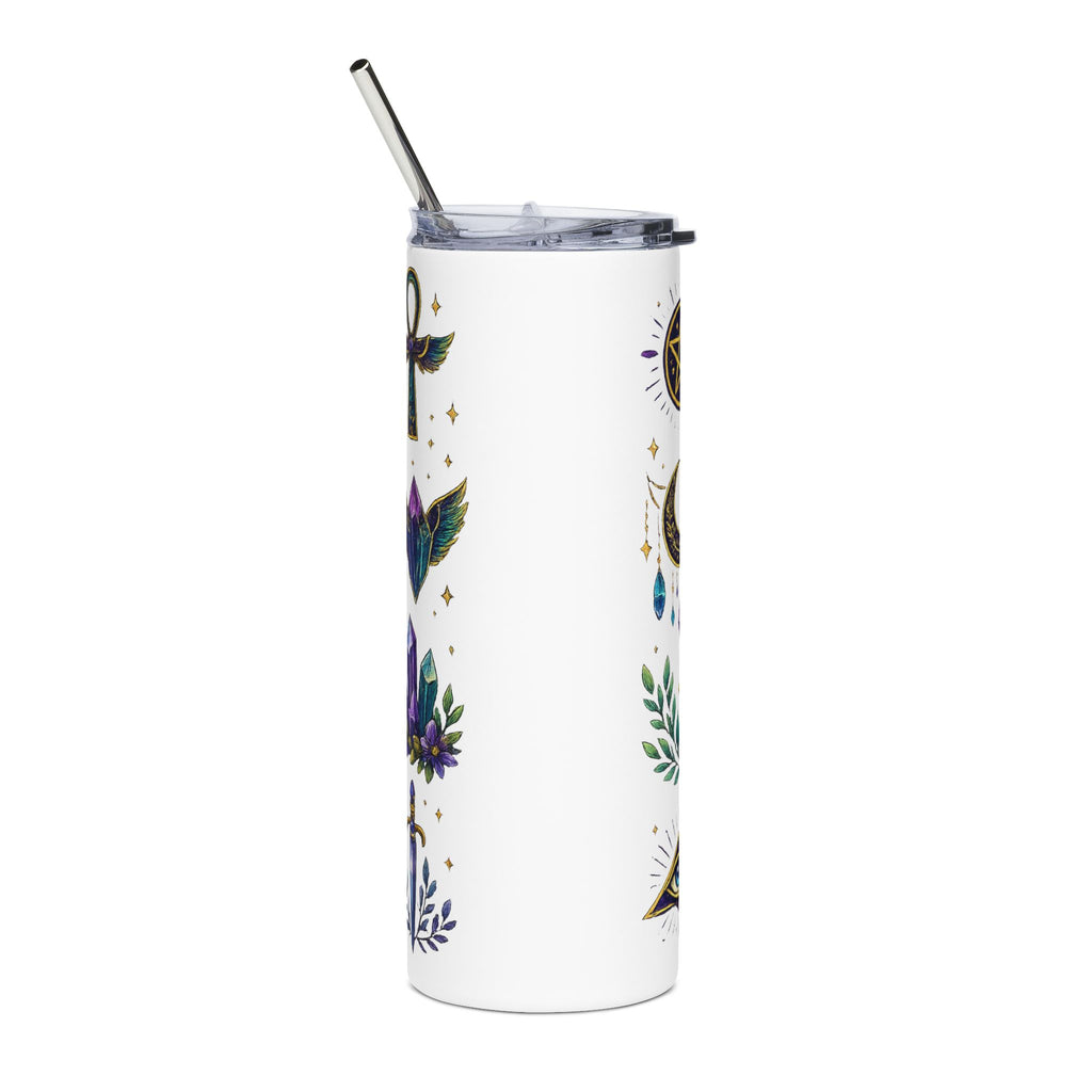 Mystic Symbols 20oz Stainless Tumbler — Hamsa, All-Seeing Eye & Moon Magic