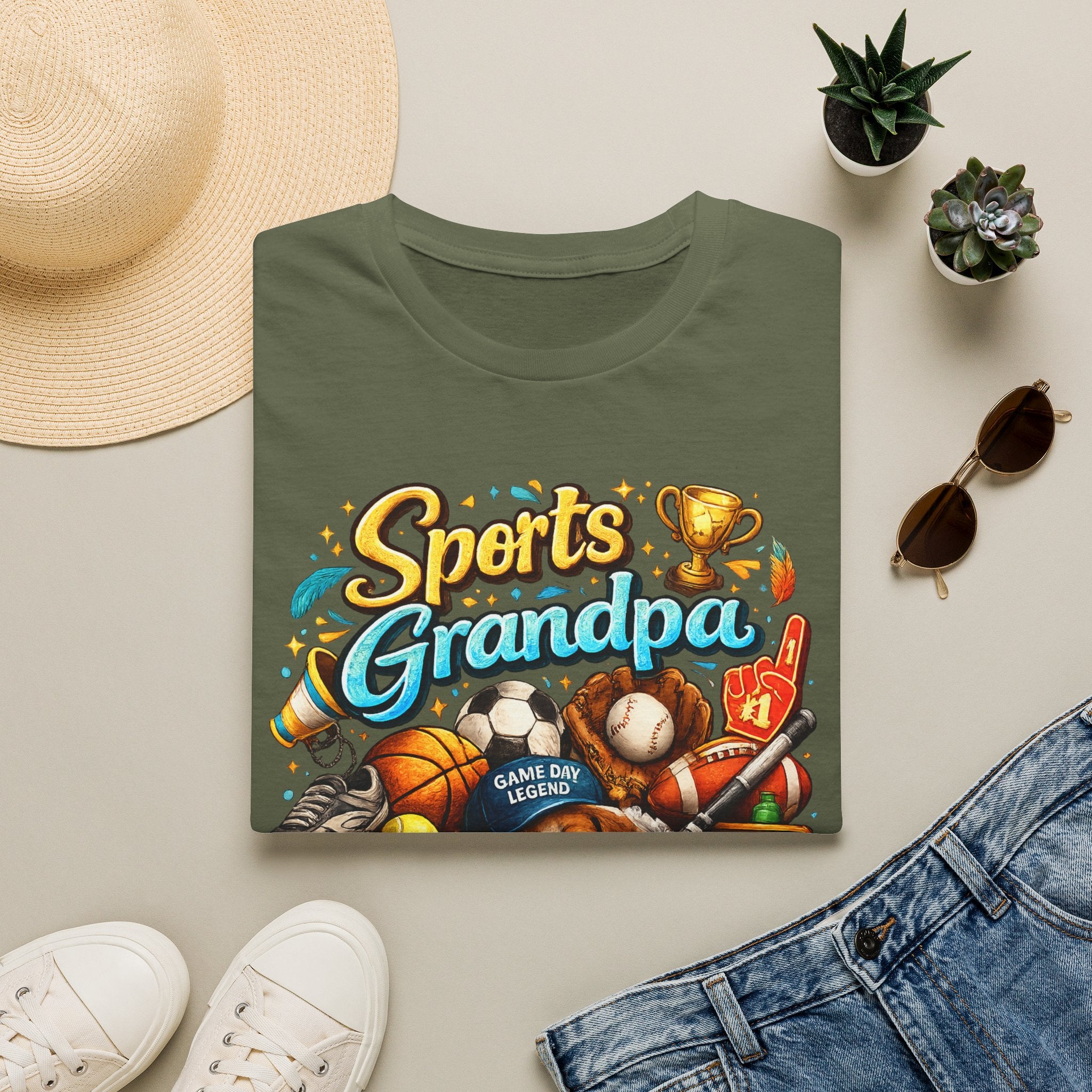 Sports Grandpa T-Shirt — Vintage Trophy & Game Day Legends Tee for Grandfathers