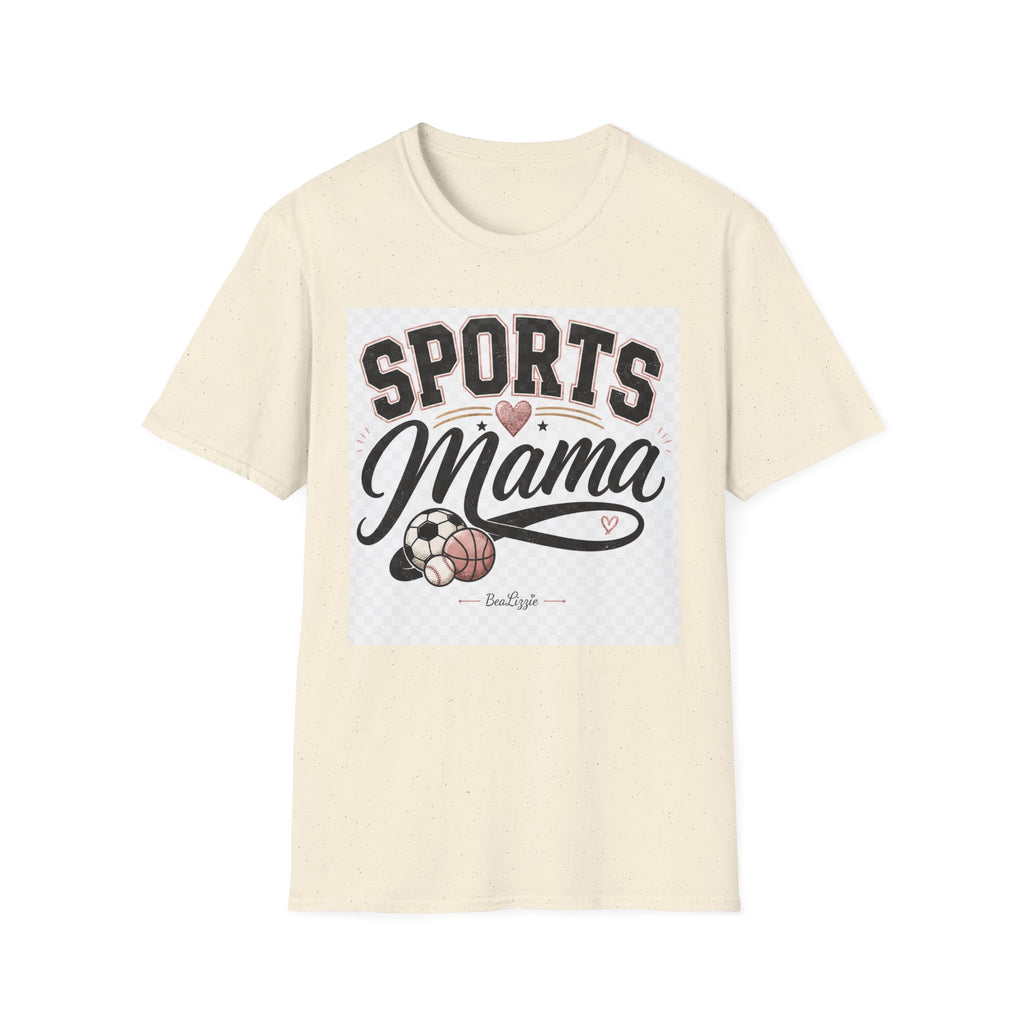 Sports Mama T‑Shirt — Cute Athletic Mom Tee with Heart & Ball Design