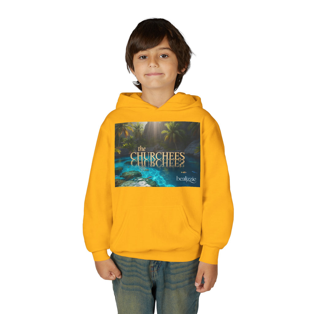 Sweat à capuche enfant – Sweat-shirt à motif piscine tropicale « The CHURCHEES »