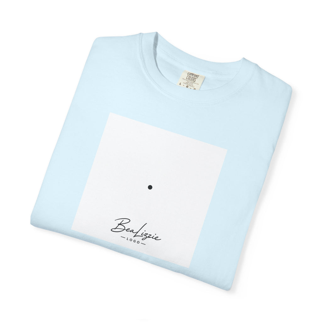 Minimalist "Breathe" Script T-Shirt — Small Center Dot Design