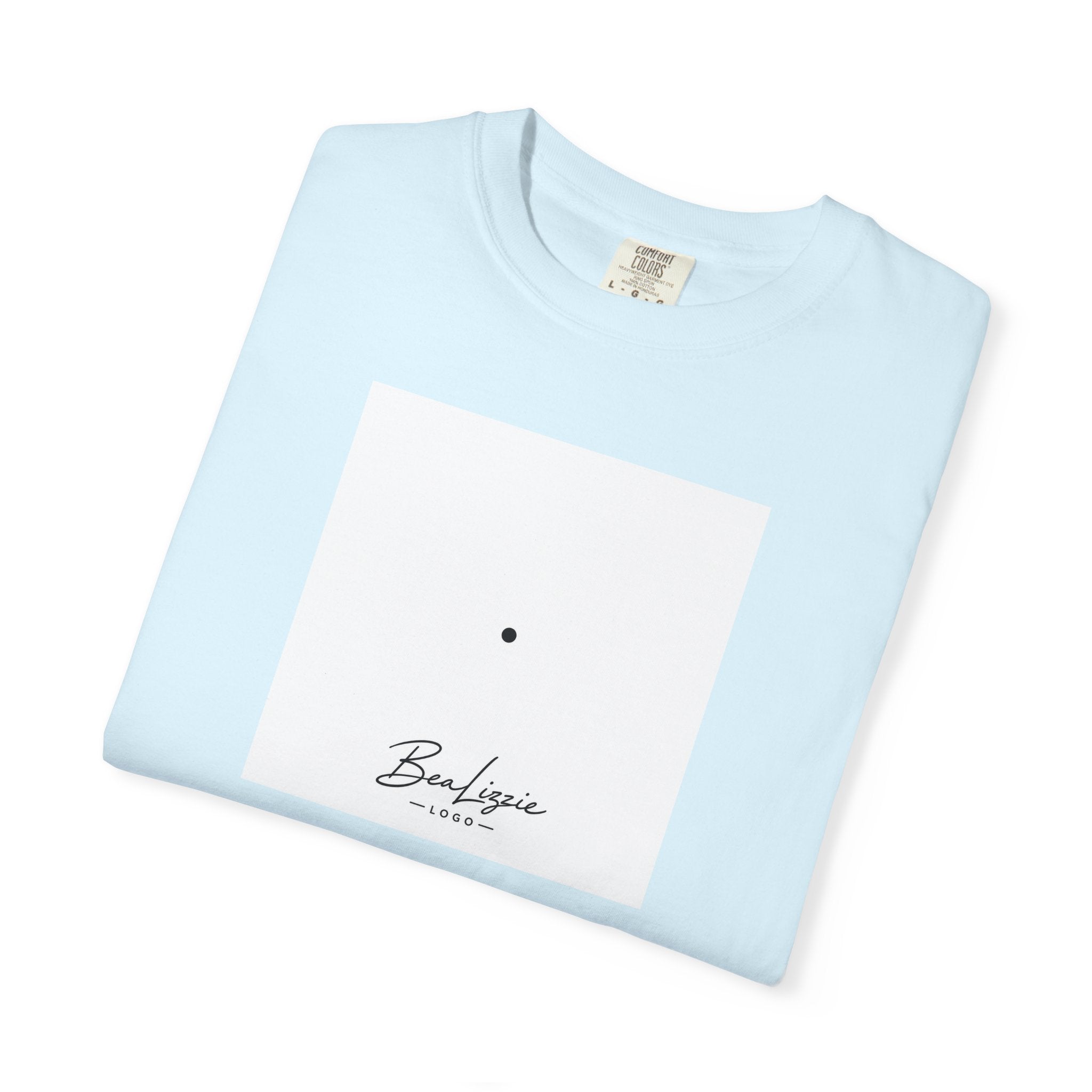 Minimalist "Breathe" Script T-Shirt — Small Center Dot Design