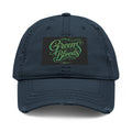 Distressed Embroidered 'Green Bloods' Dad Hat