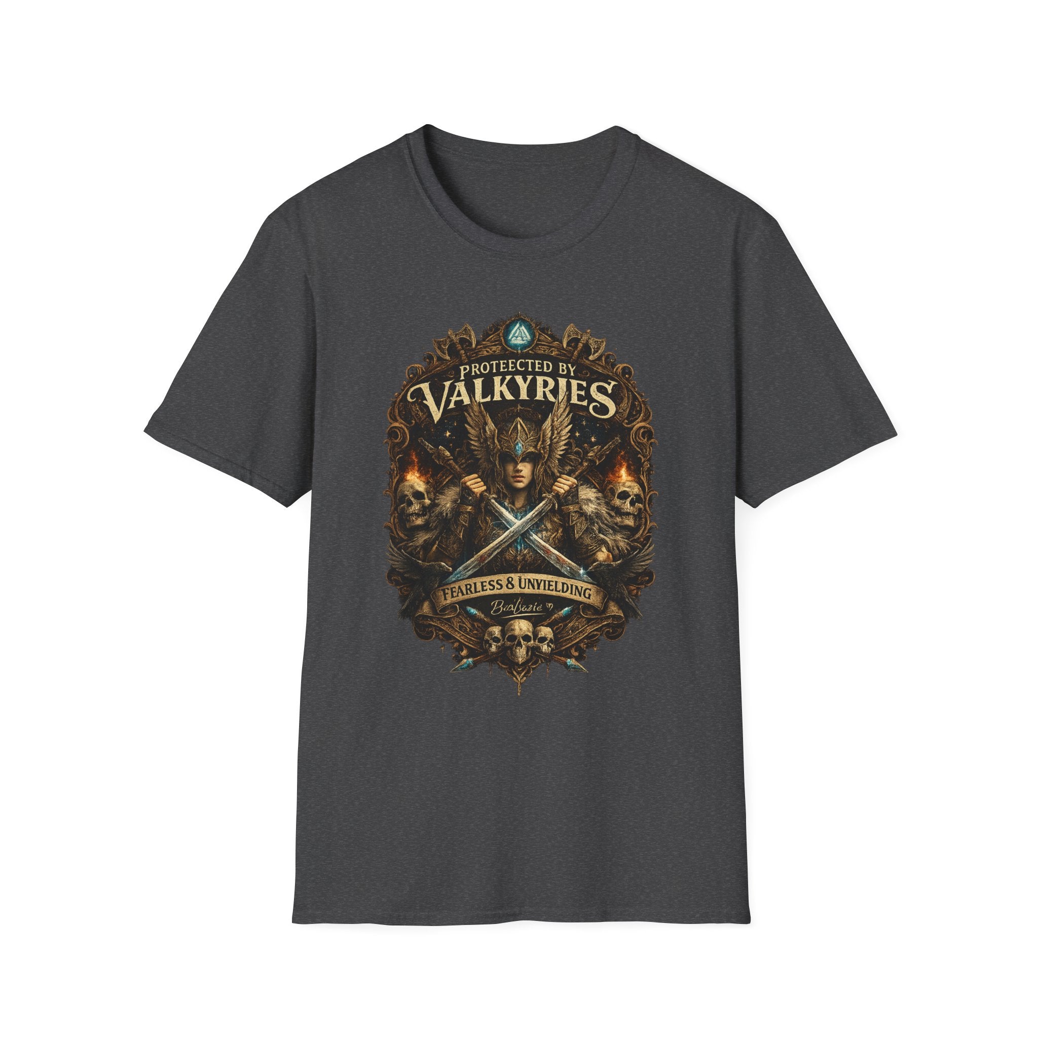 Valkyries T‑Shirt — "Protected by Valkyries" Norse Warrior Tee