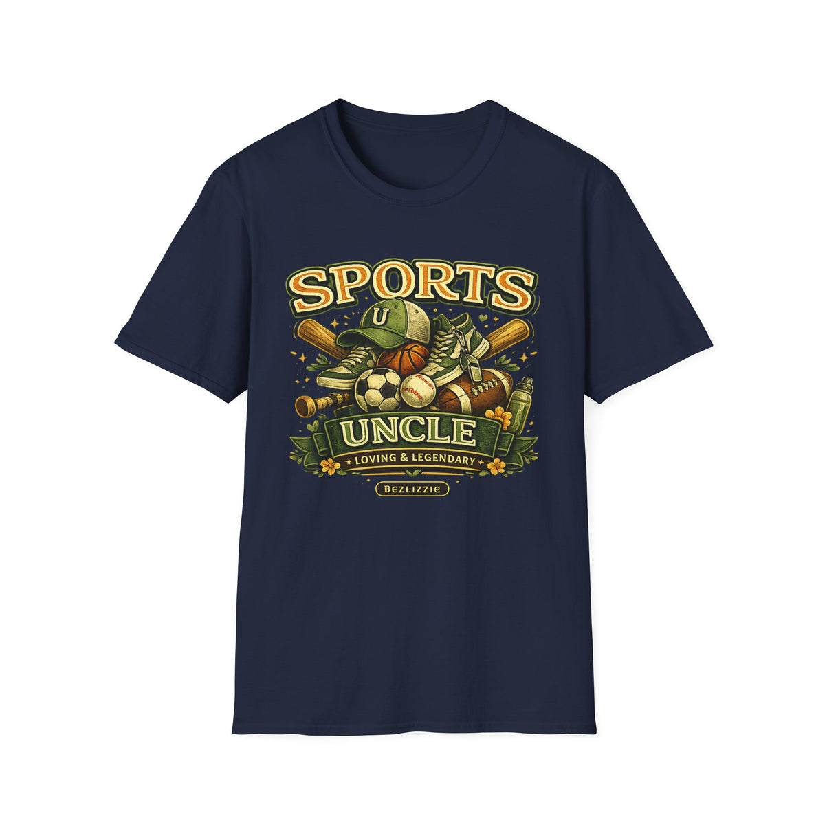 Sports Uncle T-Shirt — Vintage Multi-Sport Design (Baseball, Football, Soccer, Basketball)