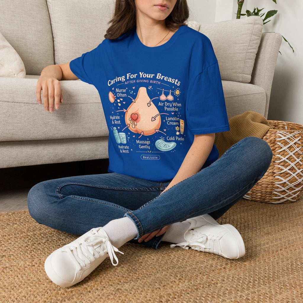 Breastfeeding Care T-Shirt — Caring For Your Breasts Nursing Guide Tee