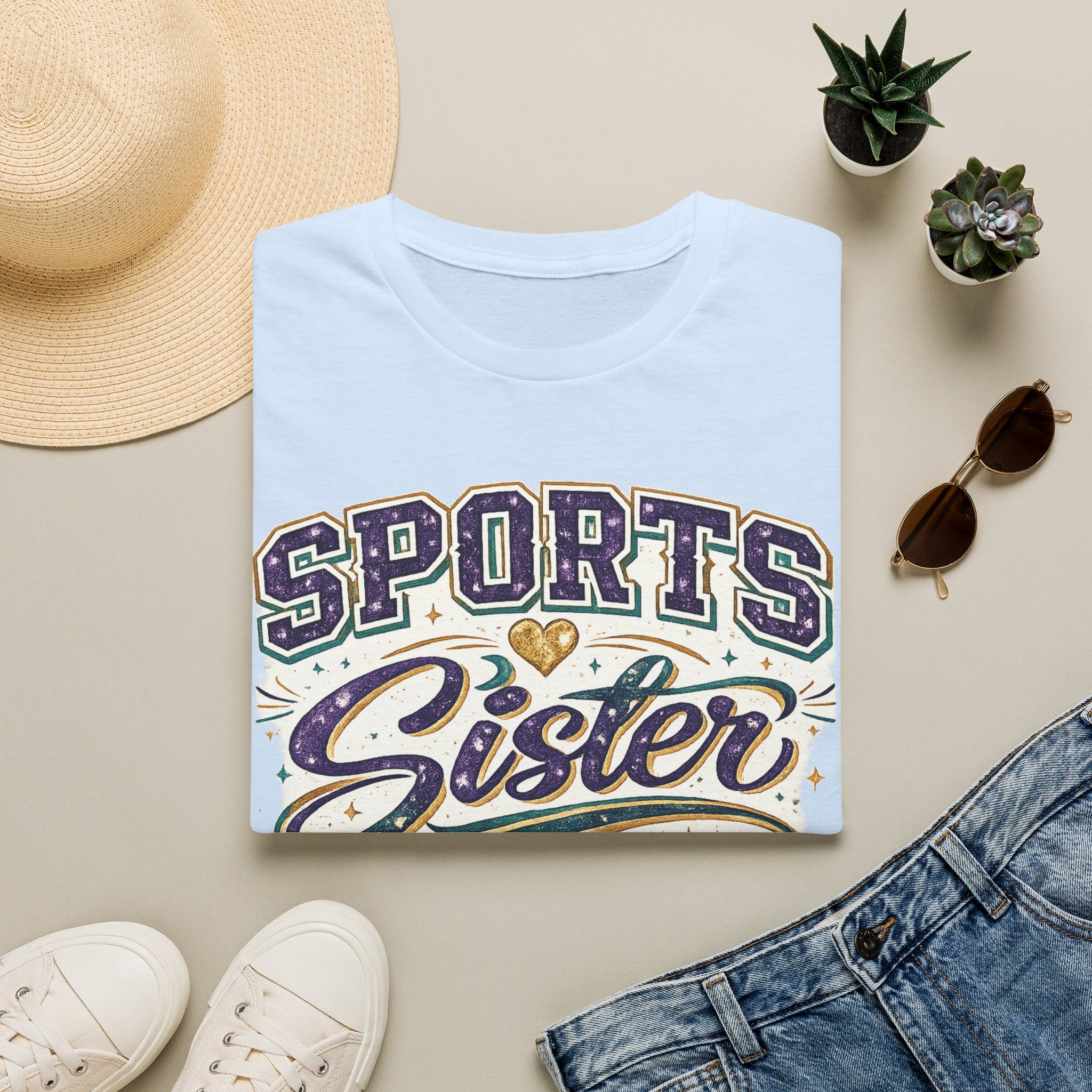 Sports Sister T-Shirt — Cheerful Athletic Sibling Tee