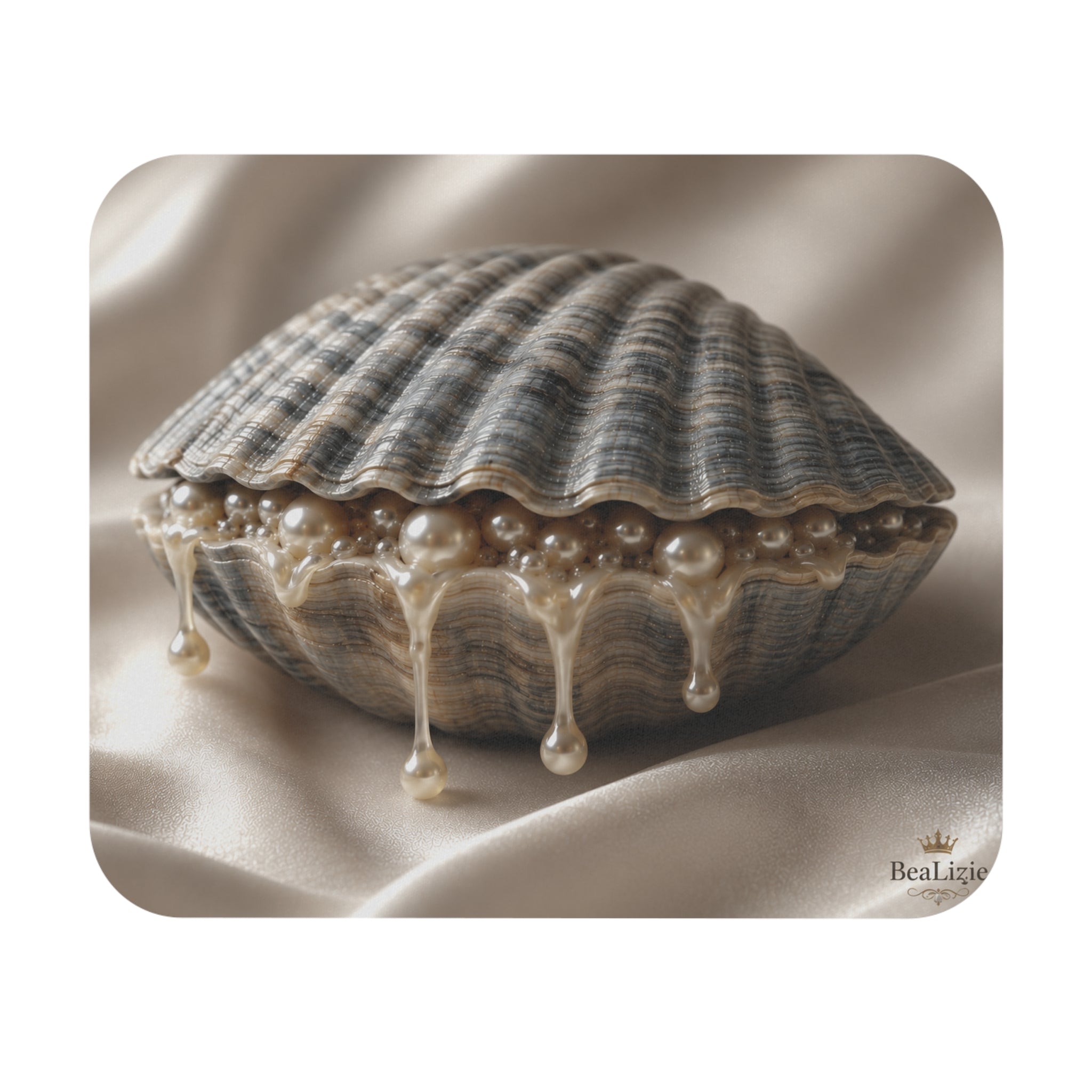 Pearl Seashell Mouse Pad — Elegant Coastal Desk Accessory