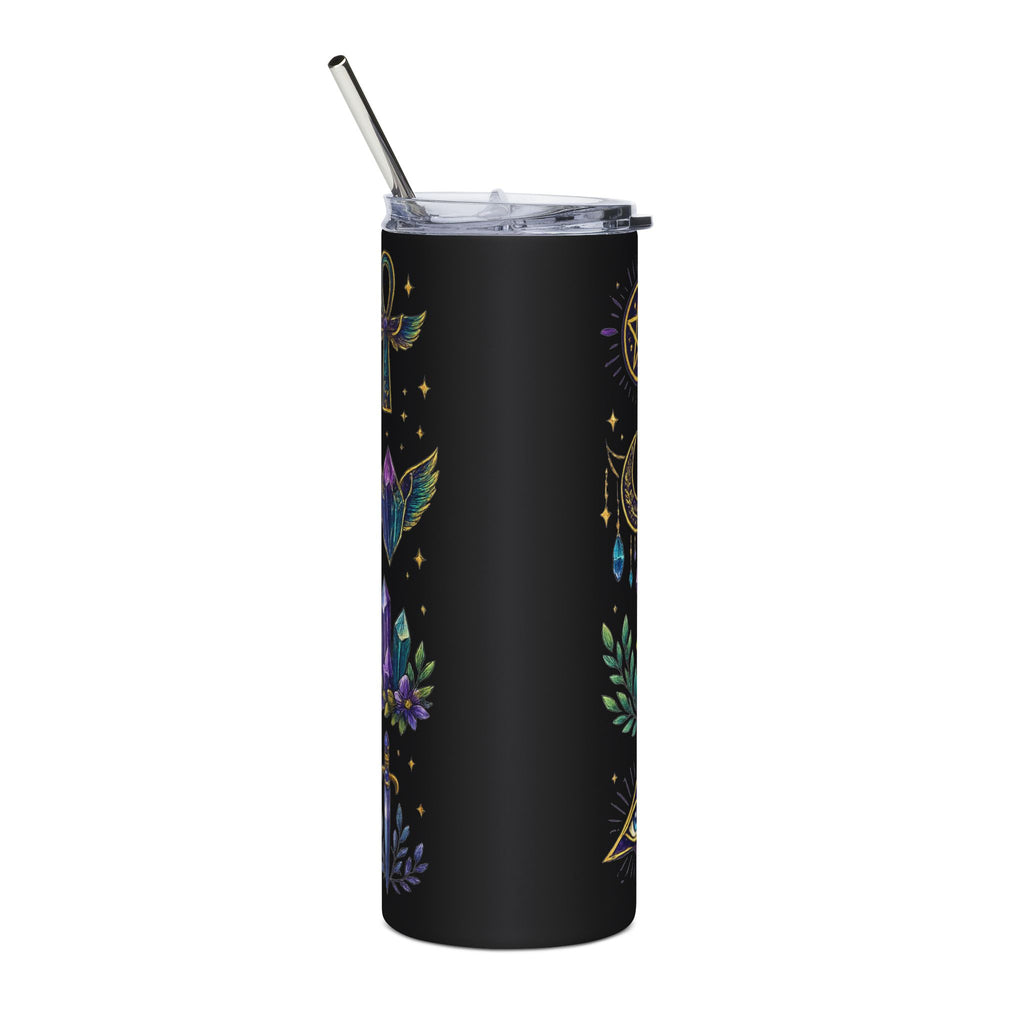 Mystic Symbols 20oz Stainless Tumbler — Hamsa, All-Seeing Eye & Moon Magic
