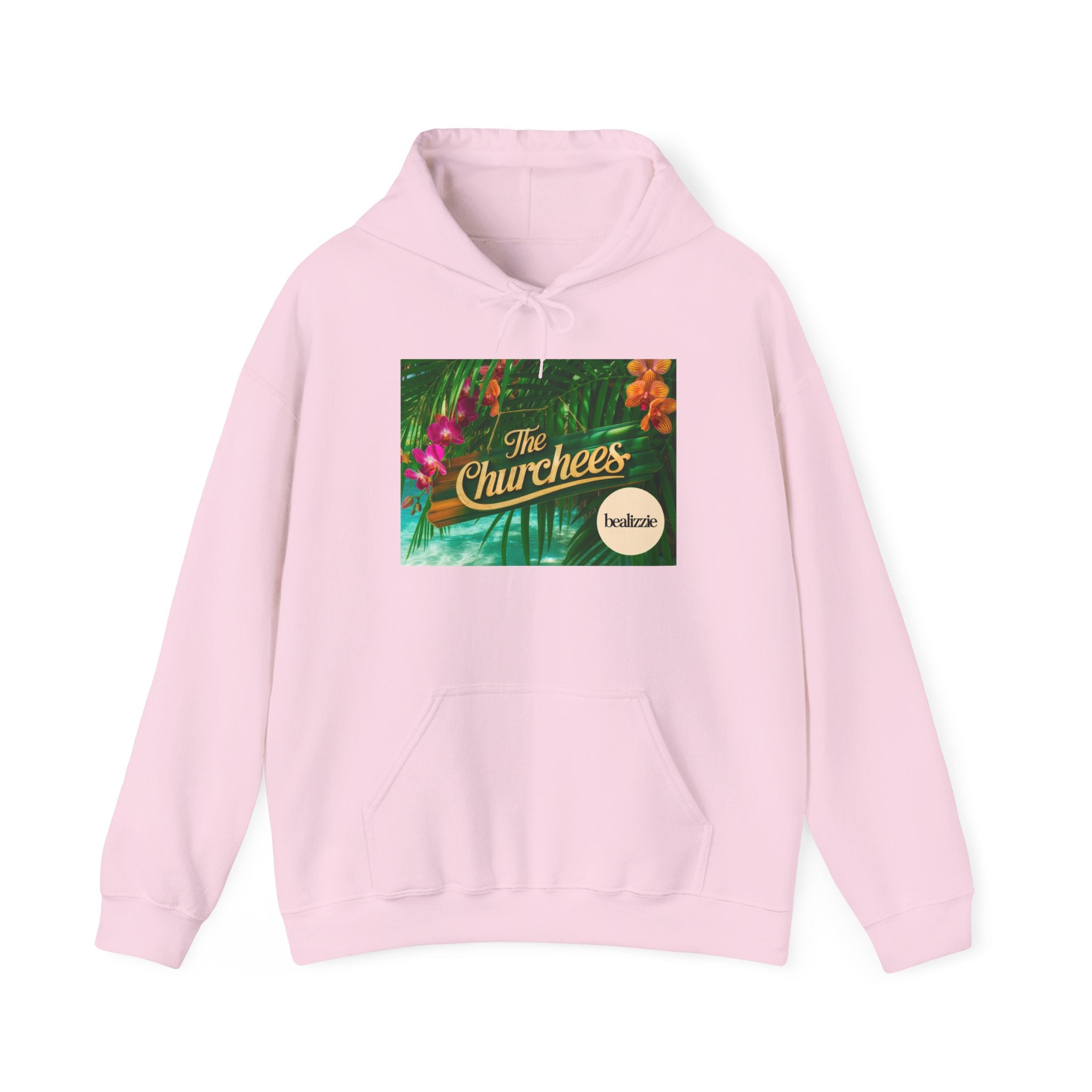 Le sweat à capuche logo Tropical de Churchees — Sweat-shirt à motif rétro inspiré des groupes de musique