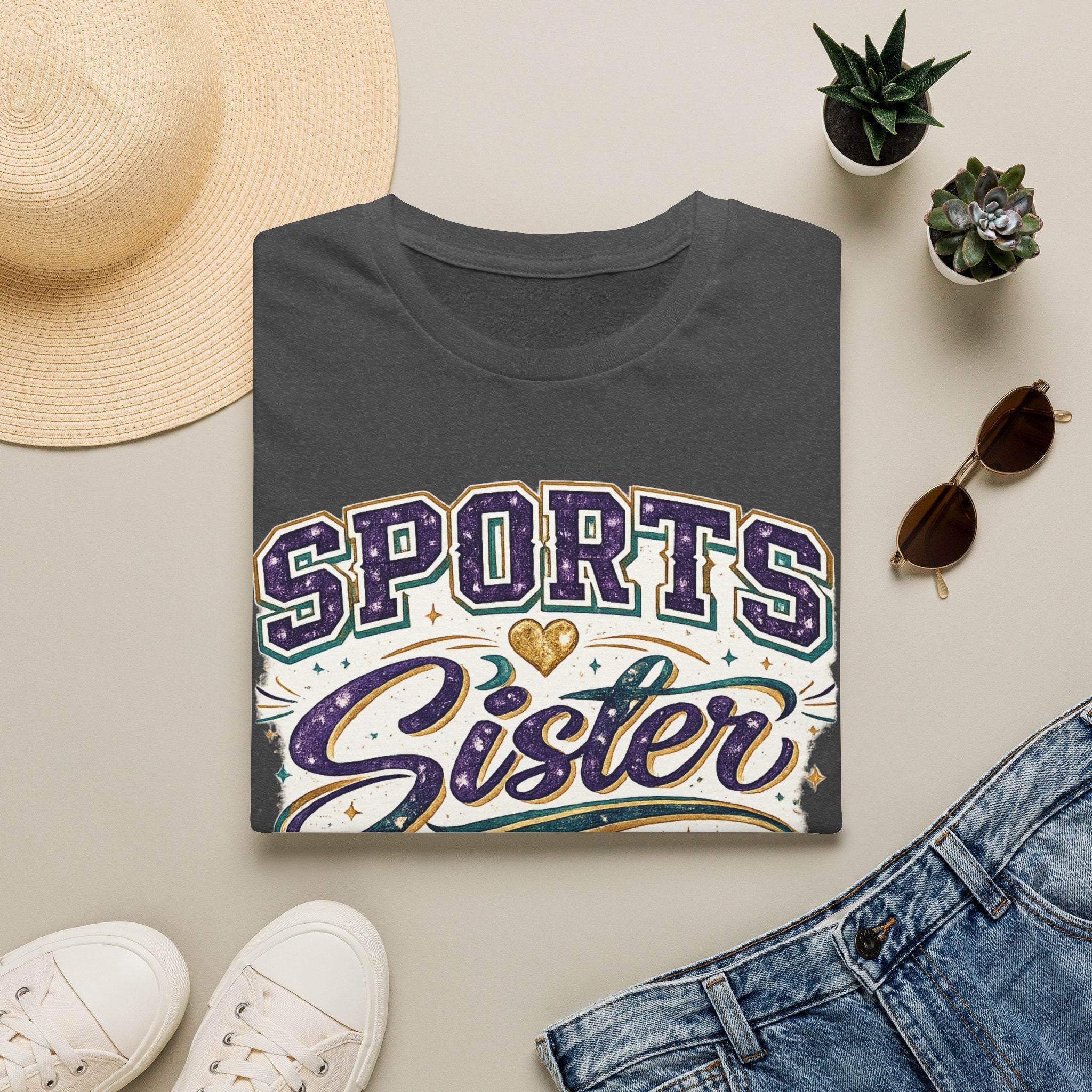 Sports Sister T-Shirt — Cheerful Athletic Sibling Tee