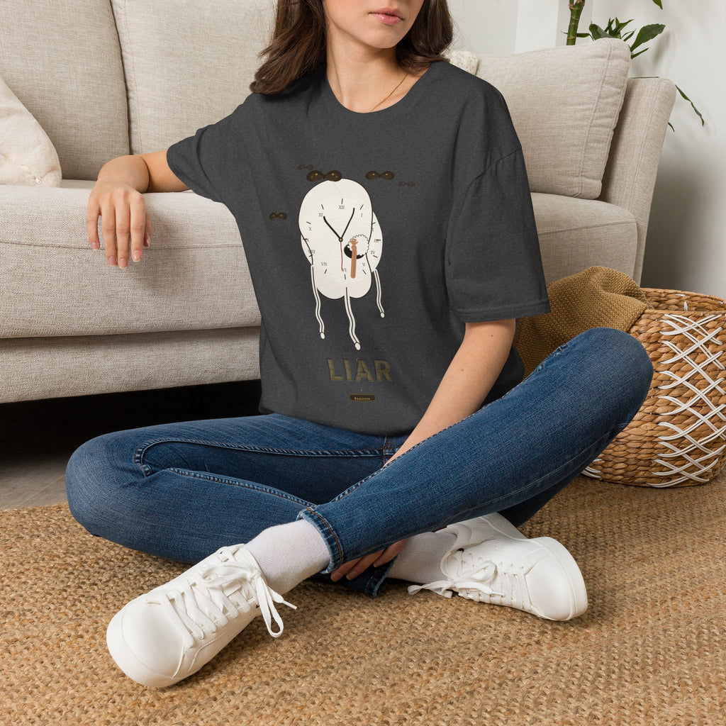 Liar Clock Graphic T‑Shirt — Quirky Surreal Illustration Tee