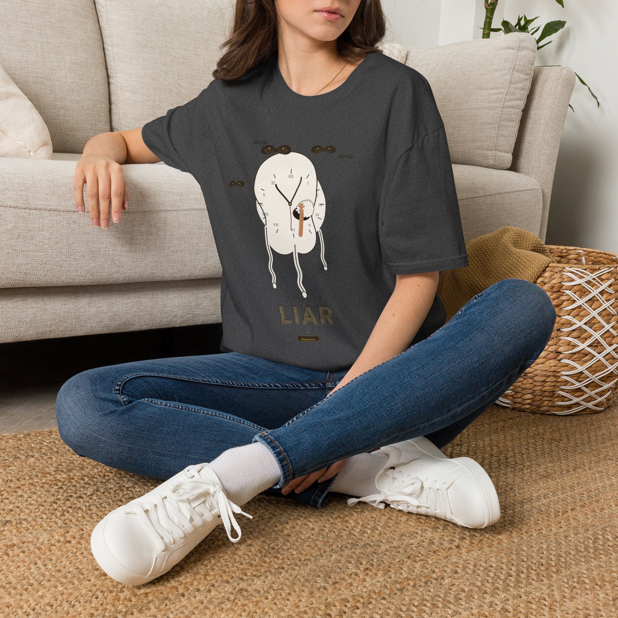 Liar Clock Graphic T‑Shirt — Quirky Surreal Illustration Tee