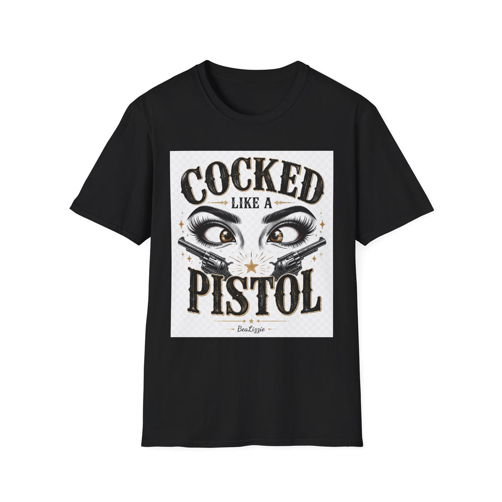 Cocked Like a Pistol T-Shirt — Retro Western Eyelash Graphic Tee
