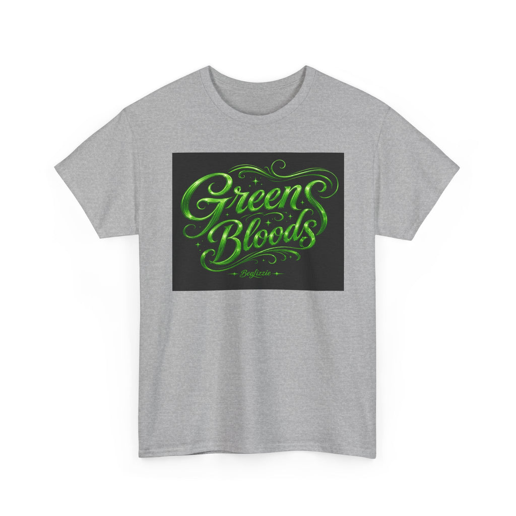 Green Bloods Graphic Tee — Neon Script St. Patrick’s Day Shirt