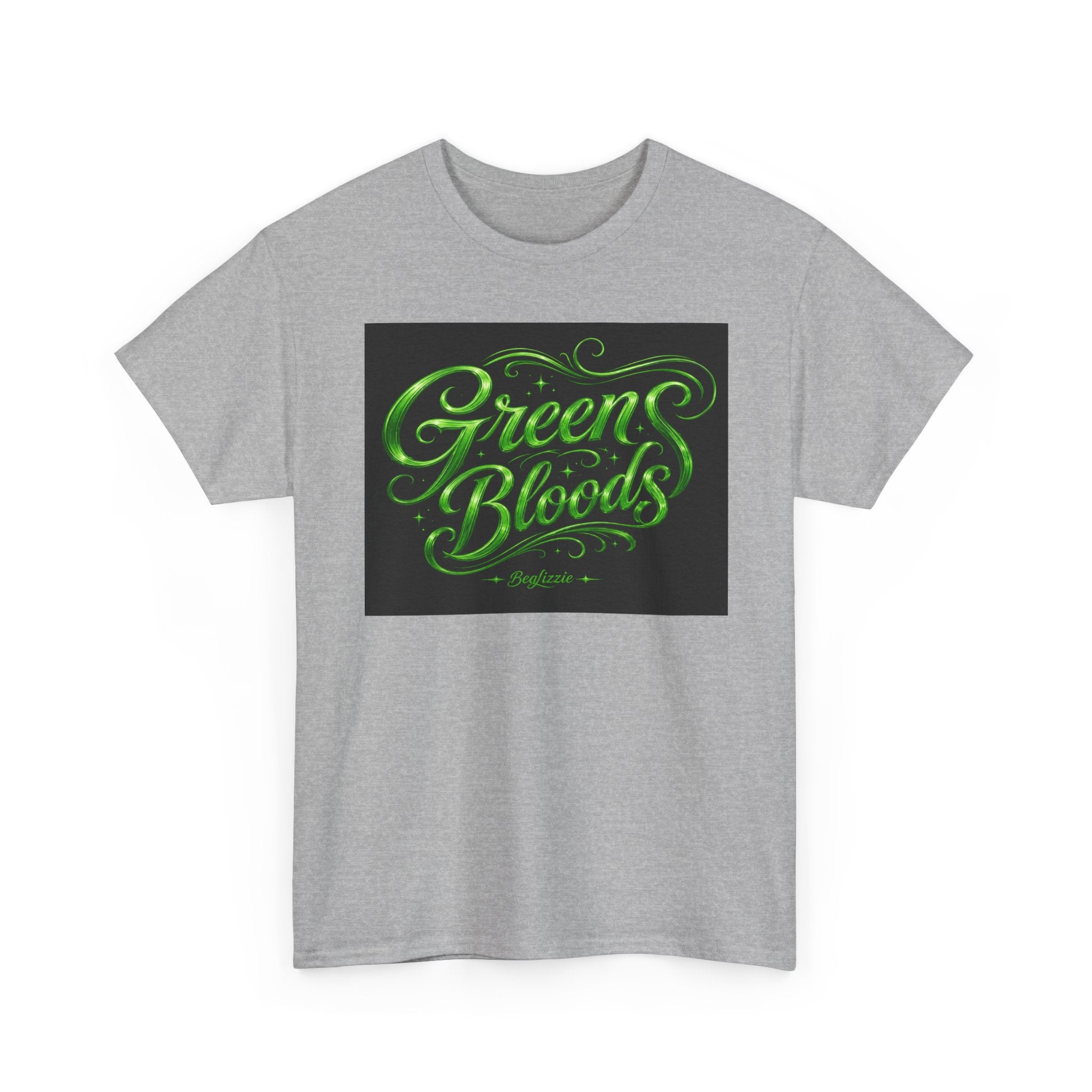 Green Bloods Graphic Tee — Neon Script St. Patrick’s Day Shirt