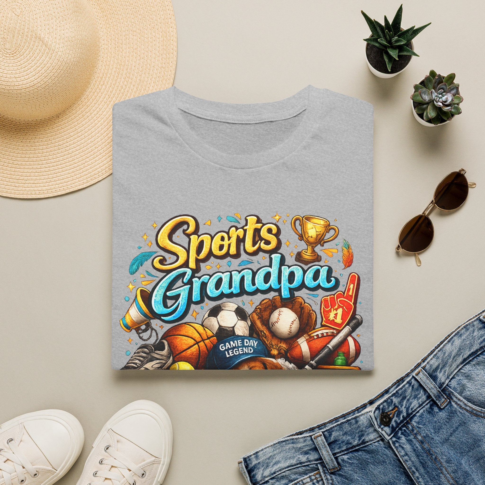 Sports Grandpa T-Shirt — Vintage Trophy & Game Day Legends Tee for Grandfathers