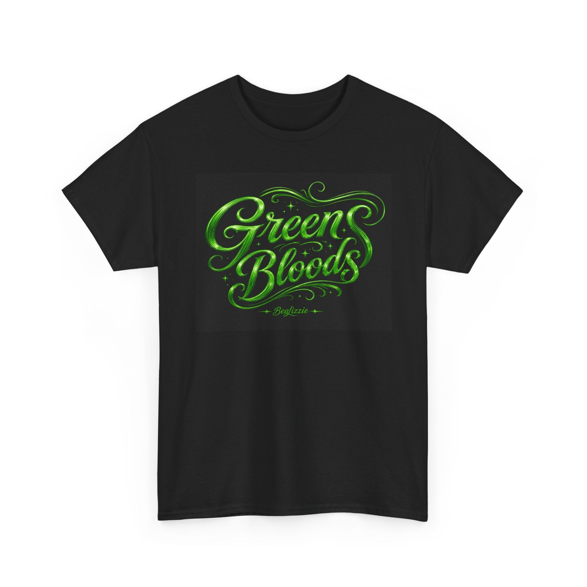 Green Bloods Graphic Tee — Neon Script St. Patrick’s Day Shirt