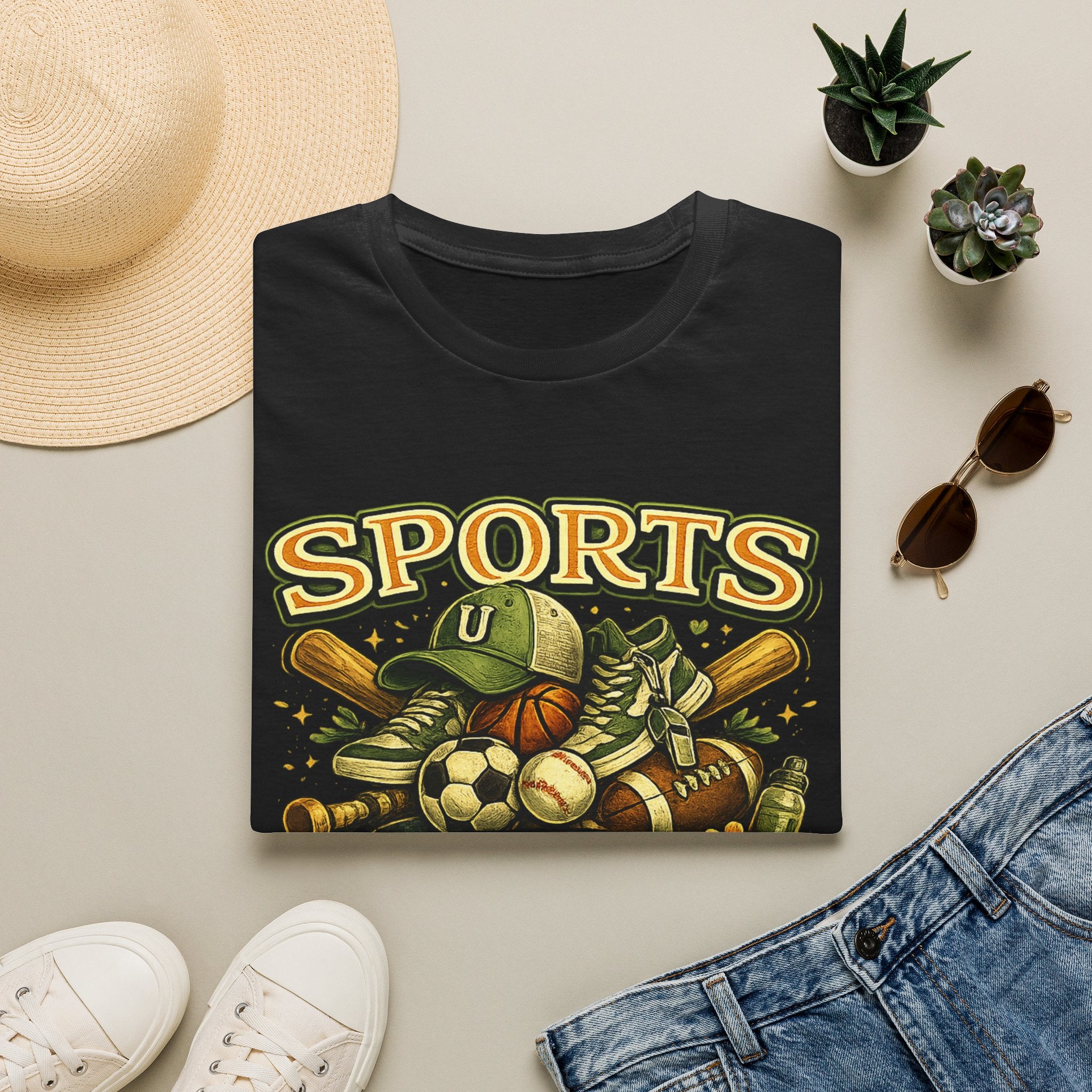 Sports Uncle T-Shirt — Vintage Multi-Sport Design (Baseball, Football, Soccer, Basketball)