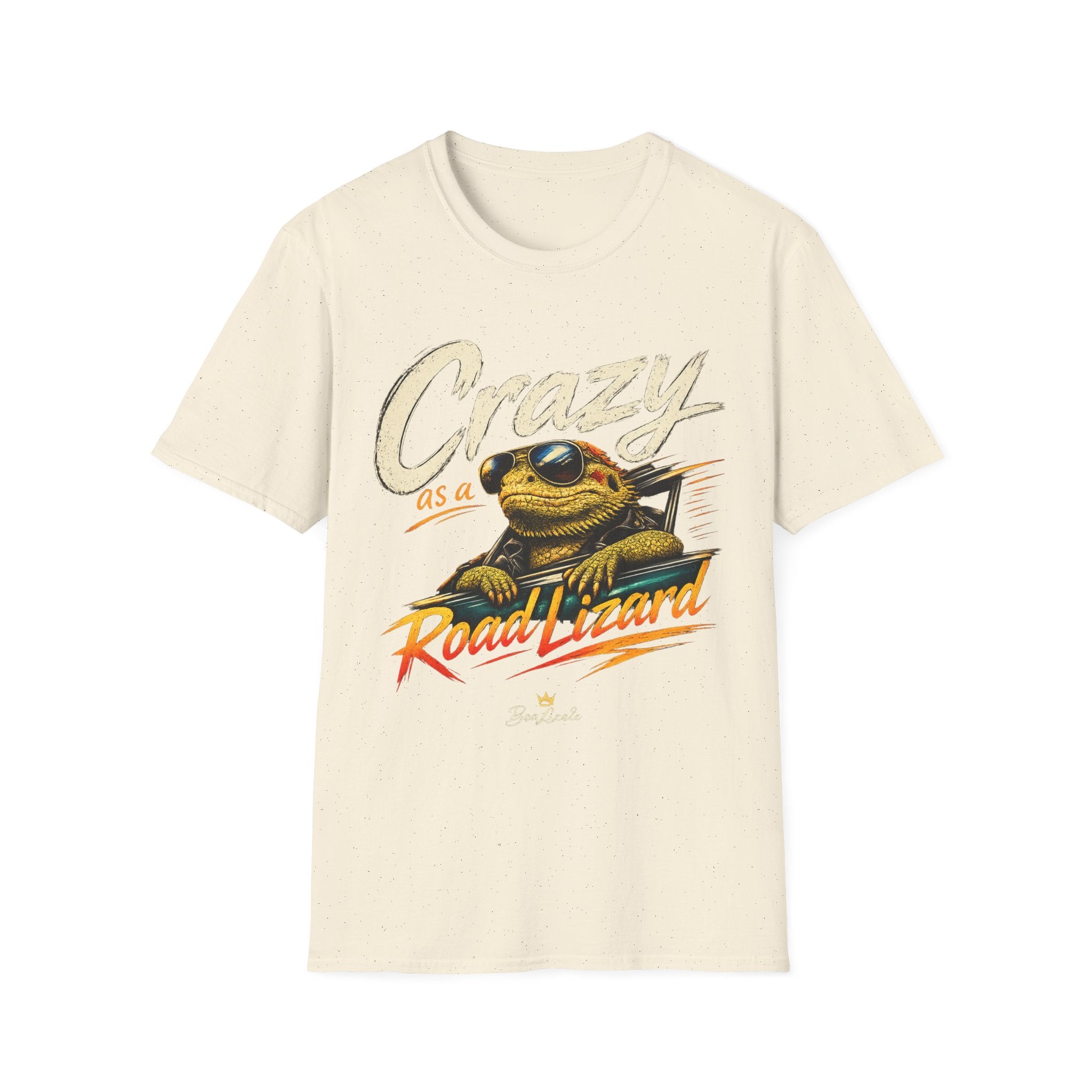 Crazy Road Lizard T-Shirt — Retro Graphic Tee with Sunglasses Lizard